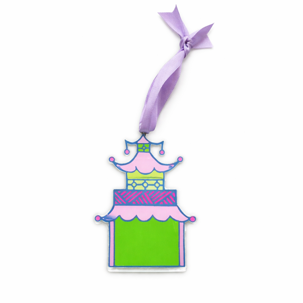 Pagoda House Acrylic Ornament, Mahjong gift