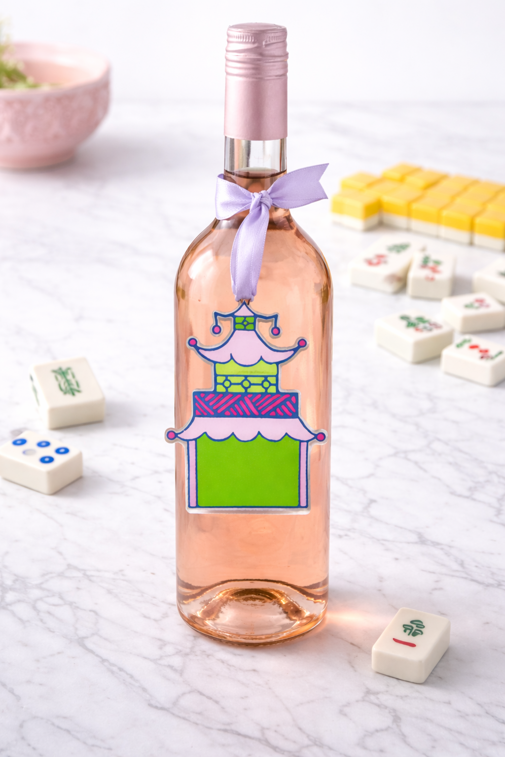 Pagoda House Acrylic Ornament, Mahjong gift