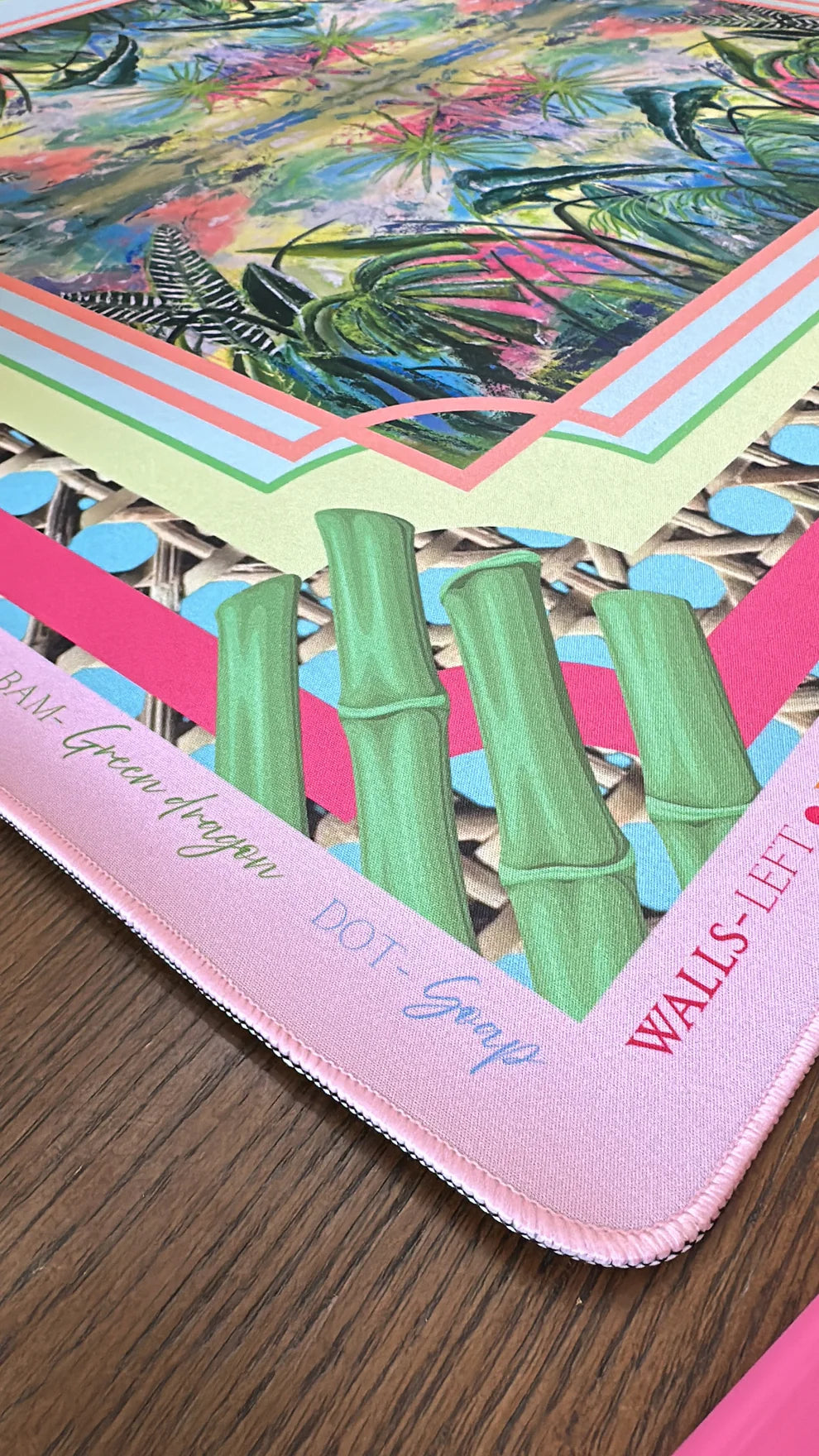 Oasis Mahjong Mat, Vibrant Coastal Design