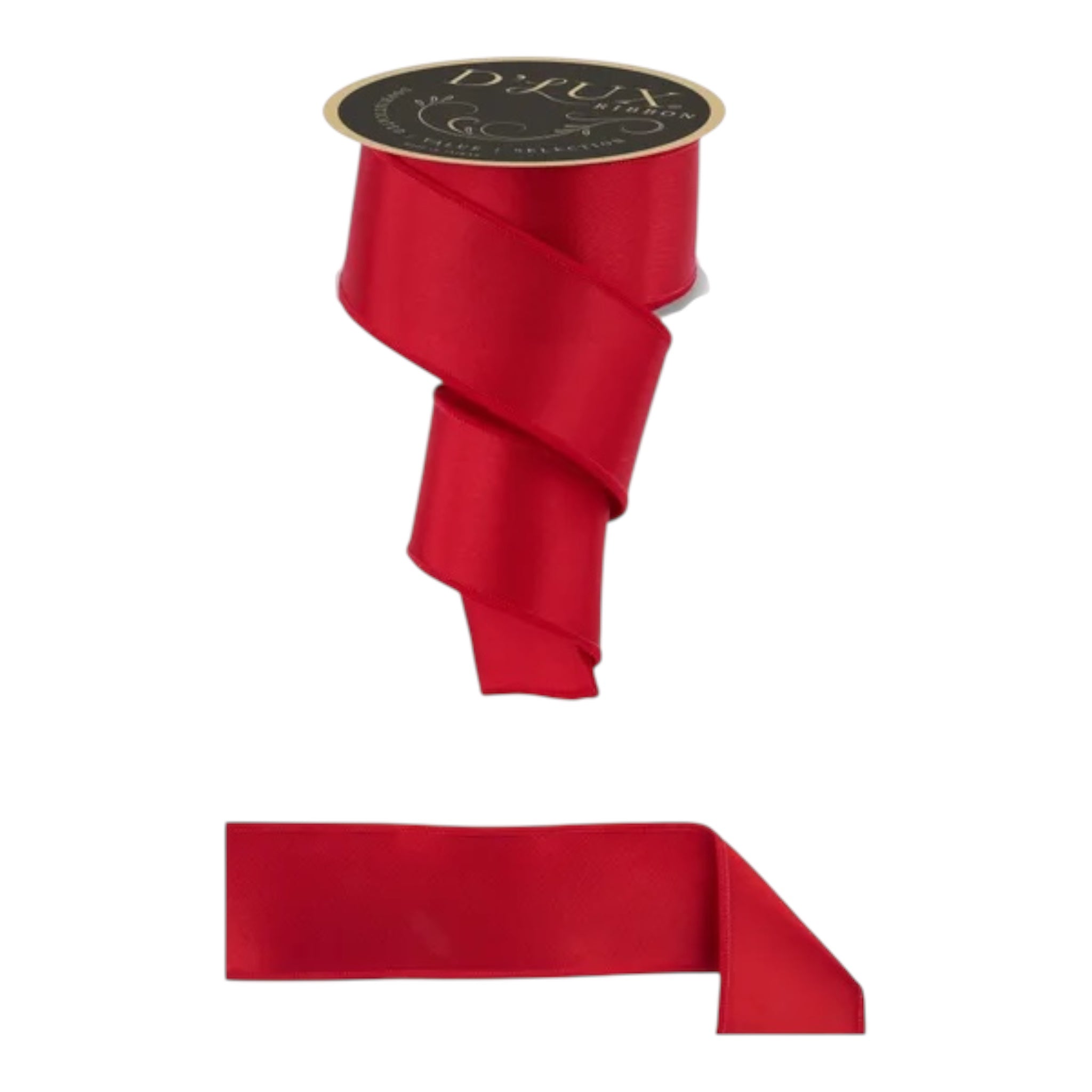 Red Satin Fused Back Ribbon 2.5" x 10yds
