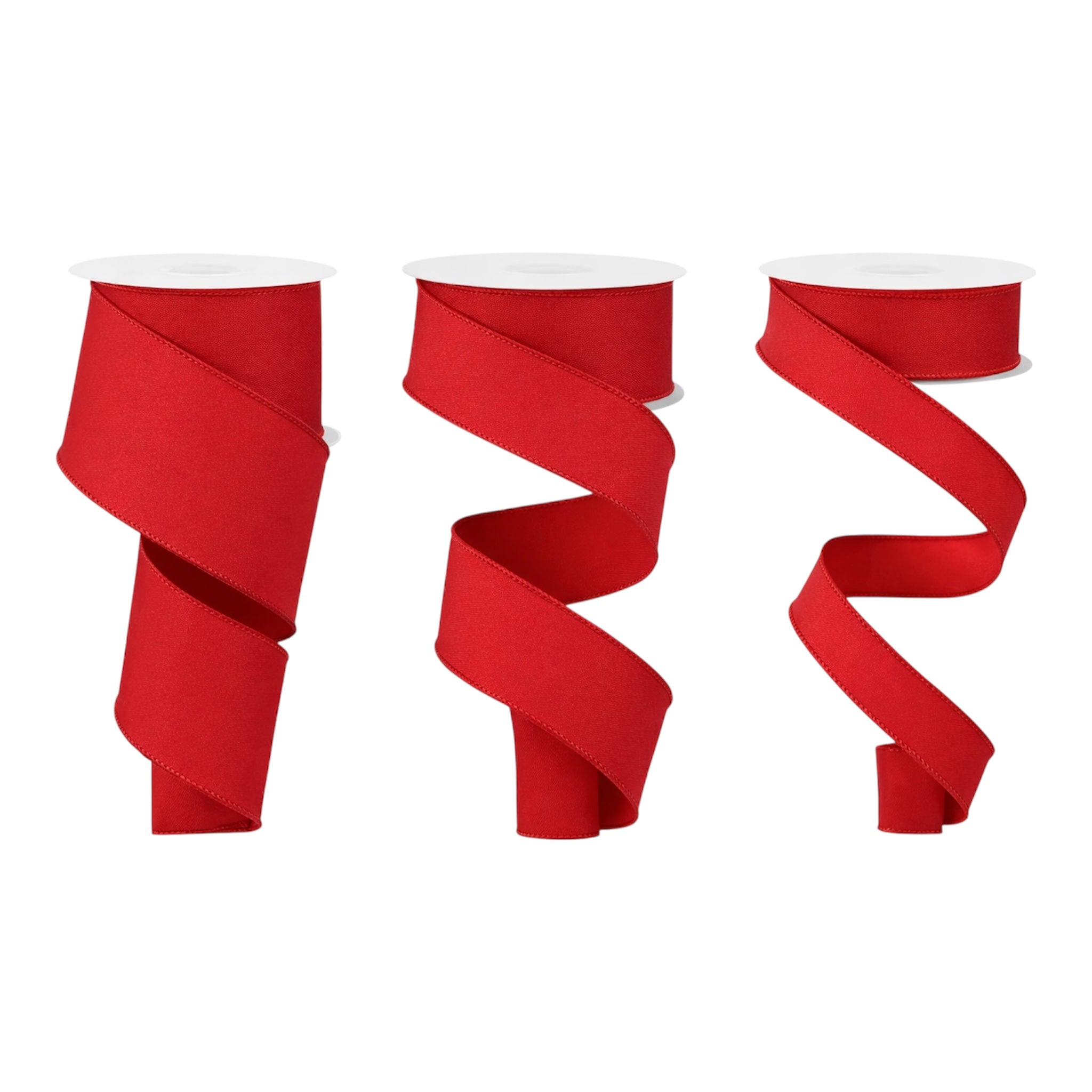 Solid Red Wired Ribbon- Available in 7/8", 1.5", 2.5" x 10yds