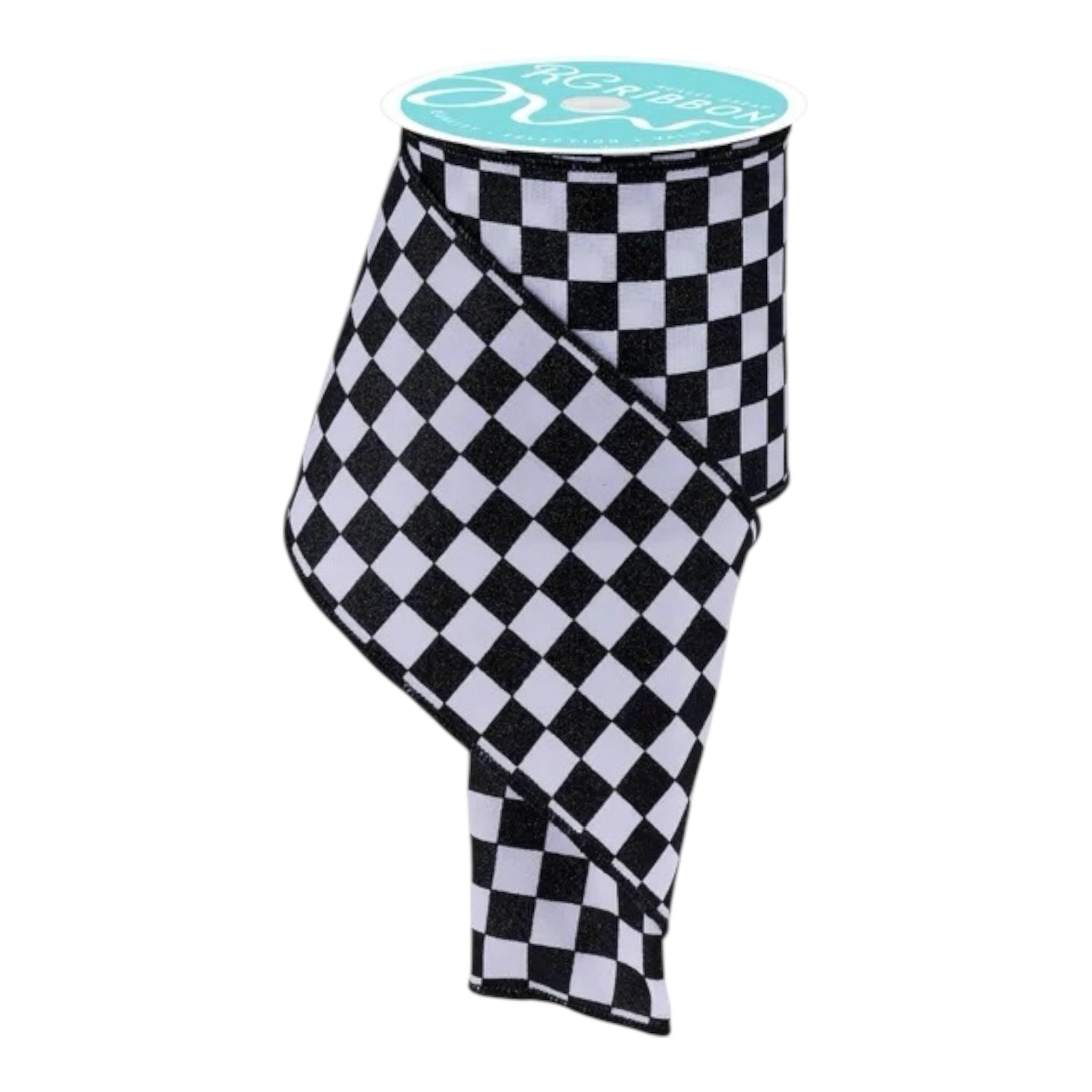 Black White Checkered Ribbon -Available in 2.5", 4" x 10yd - Race Day Game Day Sports