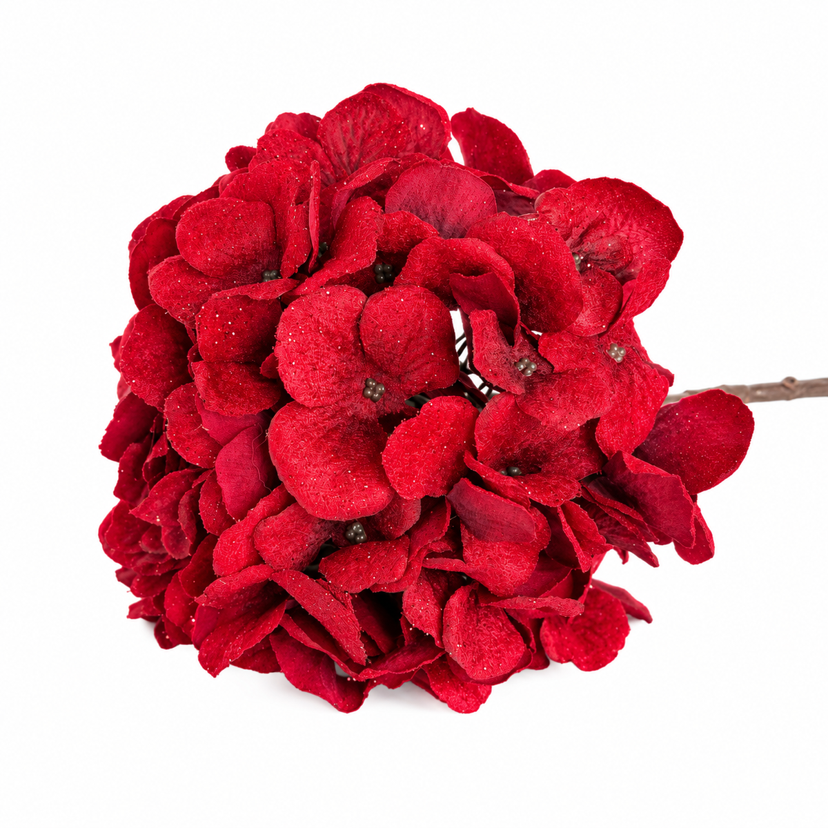 Red Hydrangea Glitter Christmas | 24"