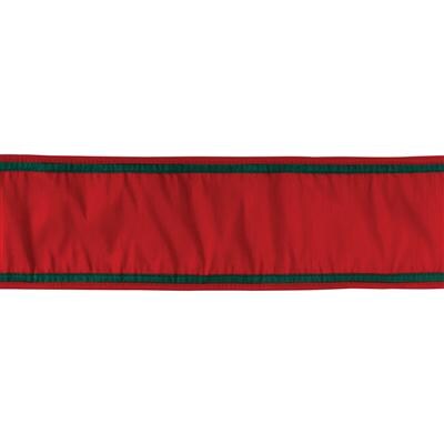Red Christmas Ribbon, Double Sided Wired Ribbon with Green Edge, Holiday Ribbon for Wreaths, Bows & Gift Wrapping