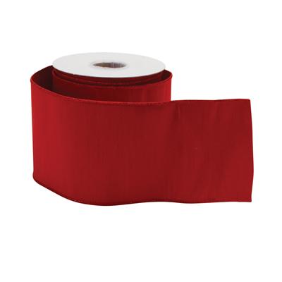 Red Christmas Wired Ribbon, Metallic Edge Ribbon, Luxury Ribbon for Wreaths & Christmas Decor