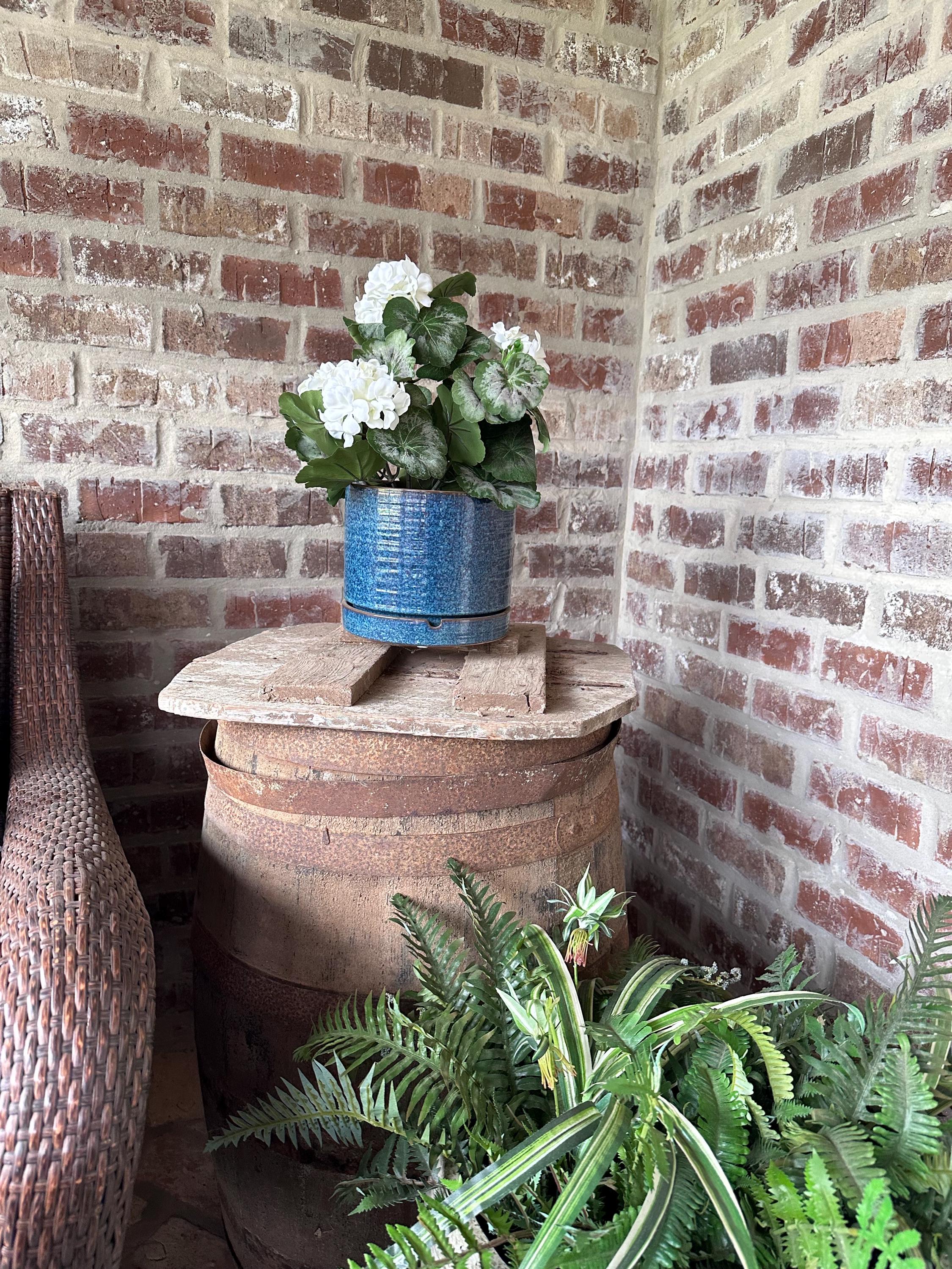 White Geranium Bush - Garden Decor, Porch Planter, Wreath Accent, Artificial White Flowers, center piece, floral arrangement, gift idea