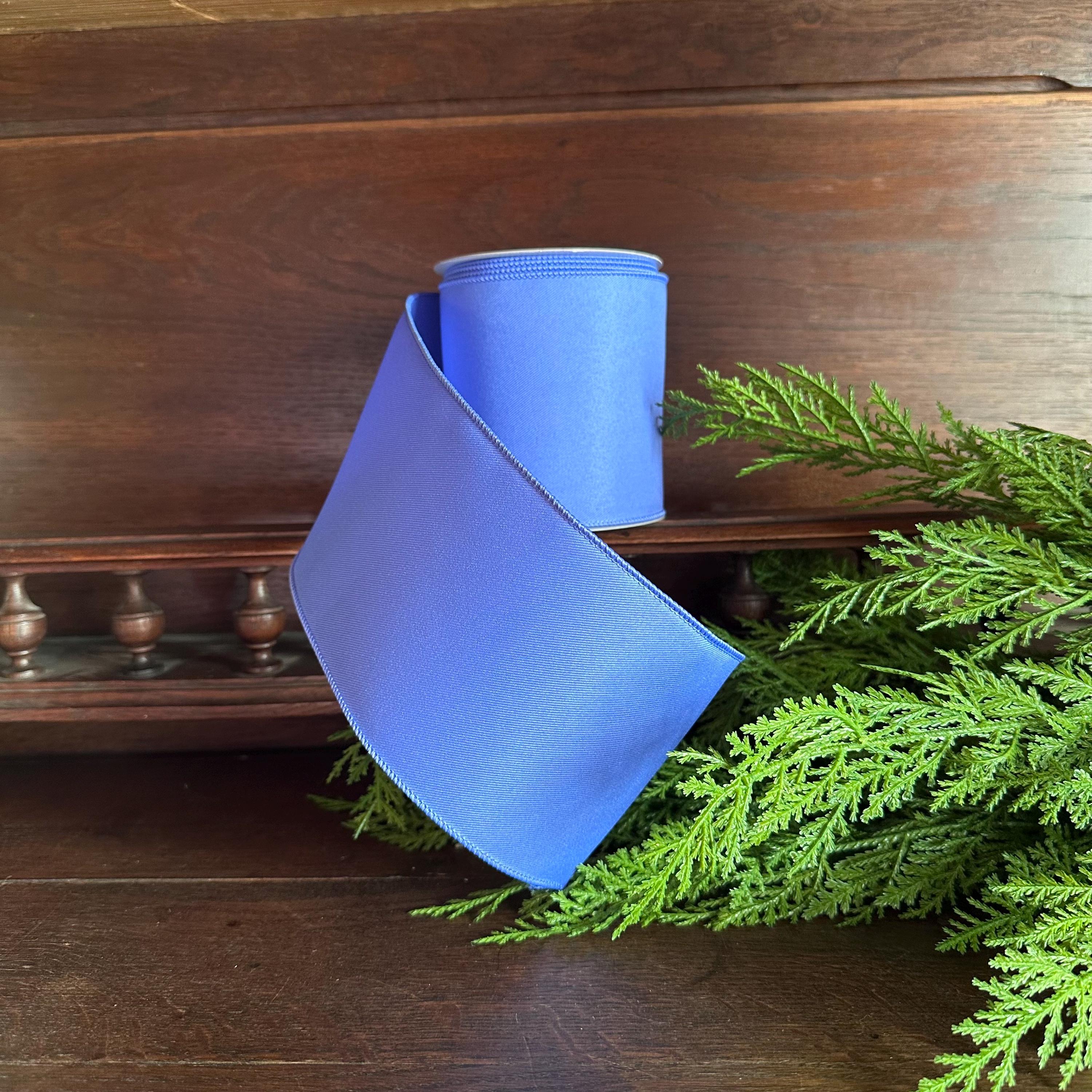 Blue Ribbon, Wired Ribbon, Wide Ribbon, Iris Blue Ribbon for Wreaths Bows Gift Wrapping Craft Supply, Floral Ribbon, Ribbon for Bows