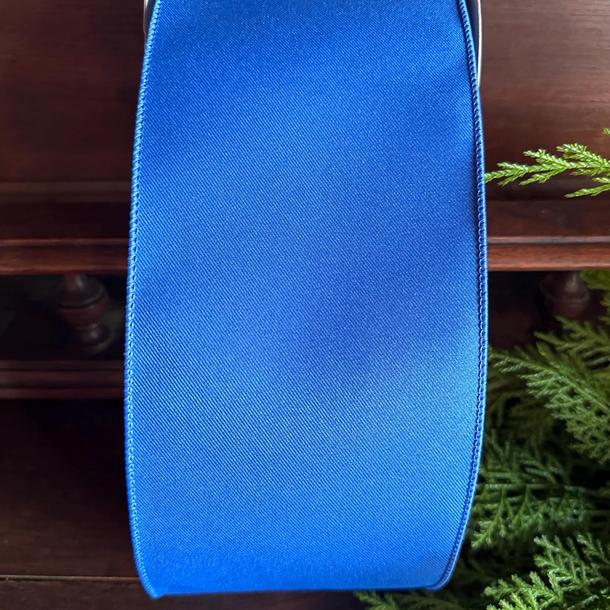 Royal Blue Wired Ribbon 4 Inch Solid Blue Designer Ribbon for Wreaths Bows 4th of July Patriotic Decor
