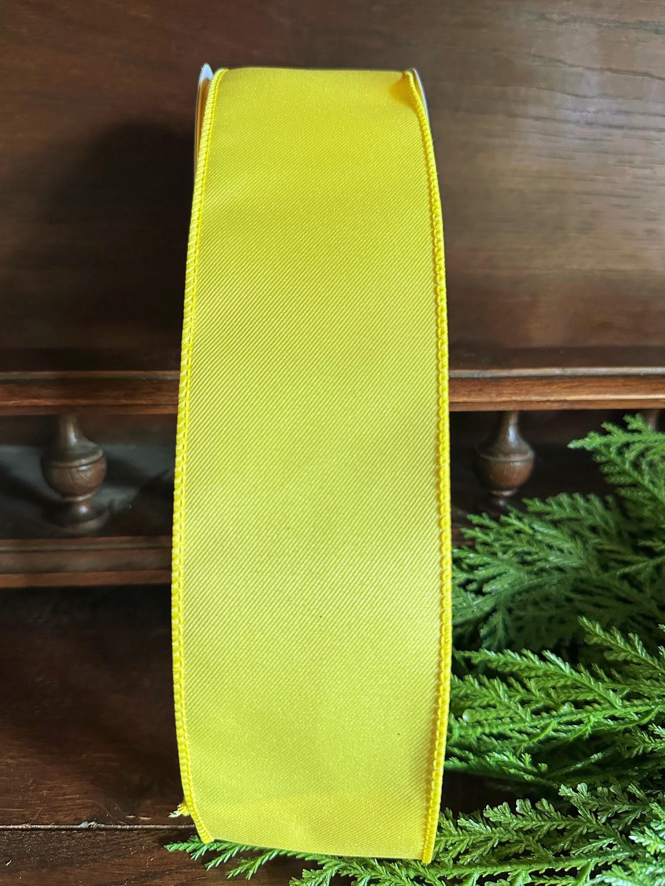 Solid Yellow Ribbon for Year Round 1.5",2.5" x 10yds