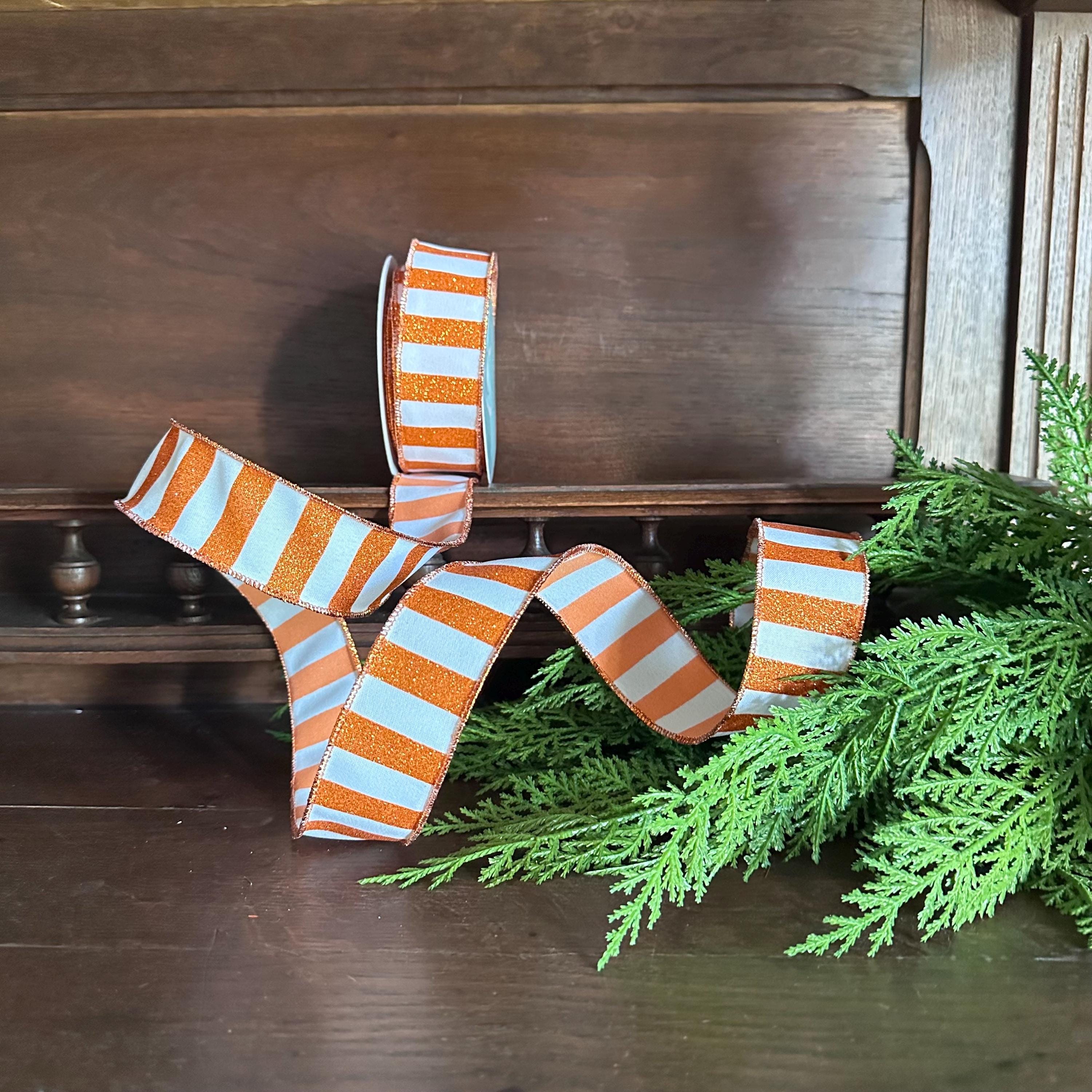Black White Stripe Ribbon Wired Edge Ribbon Wreath Ribbon Bow Making Ribbon Farmhouse Ribbon Halloween Ribbon Gift Wrap Ribbon 10 Yard Roll