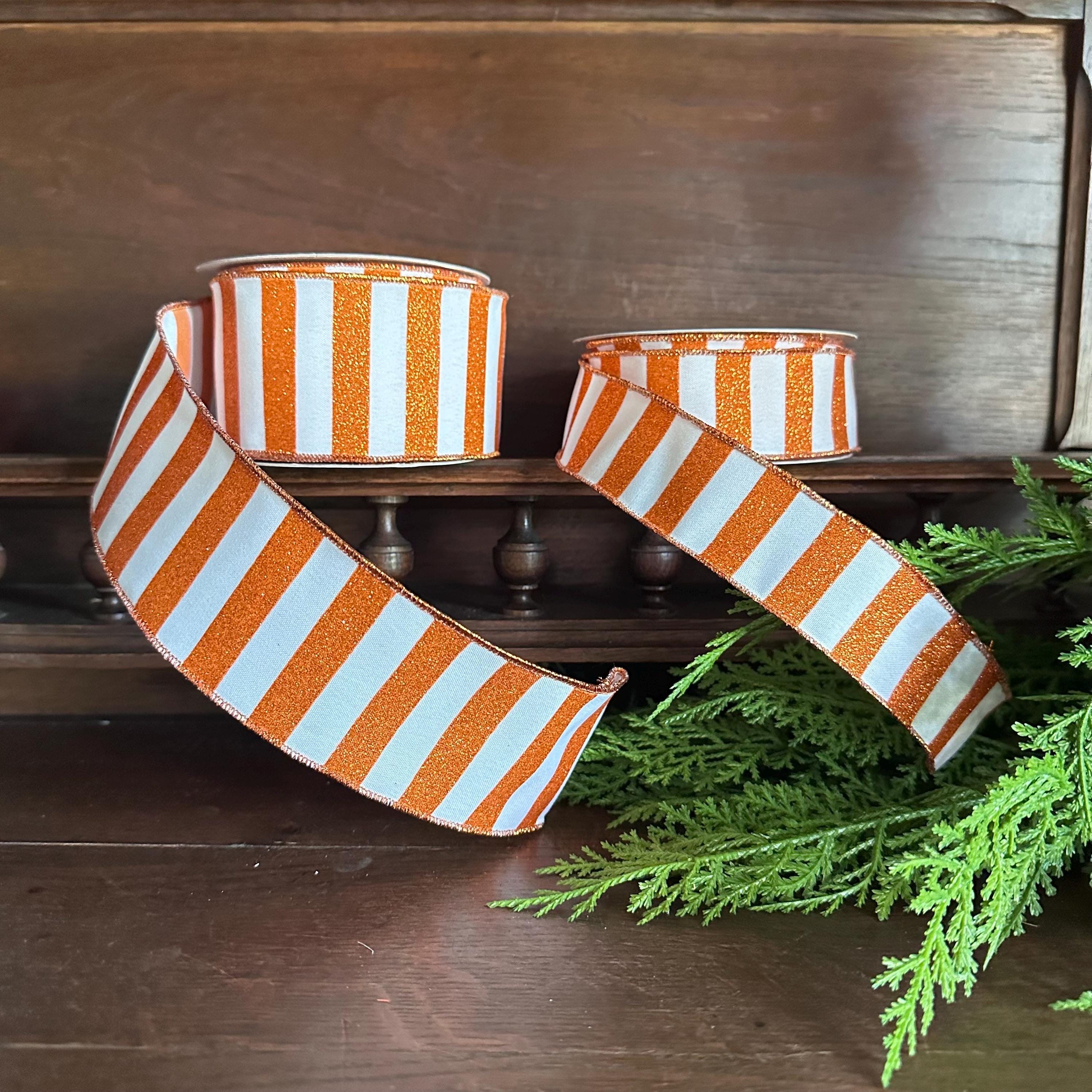 Black White Stripe Ribbon Wired Edge Ribbon Wreath Ribbon Bow Making Ribbon Farmhouse Ribbon Halloween Ribbon Gift Wrap Ribbon 10 Yard Roll