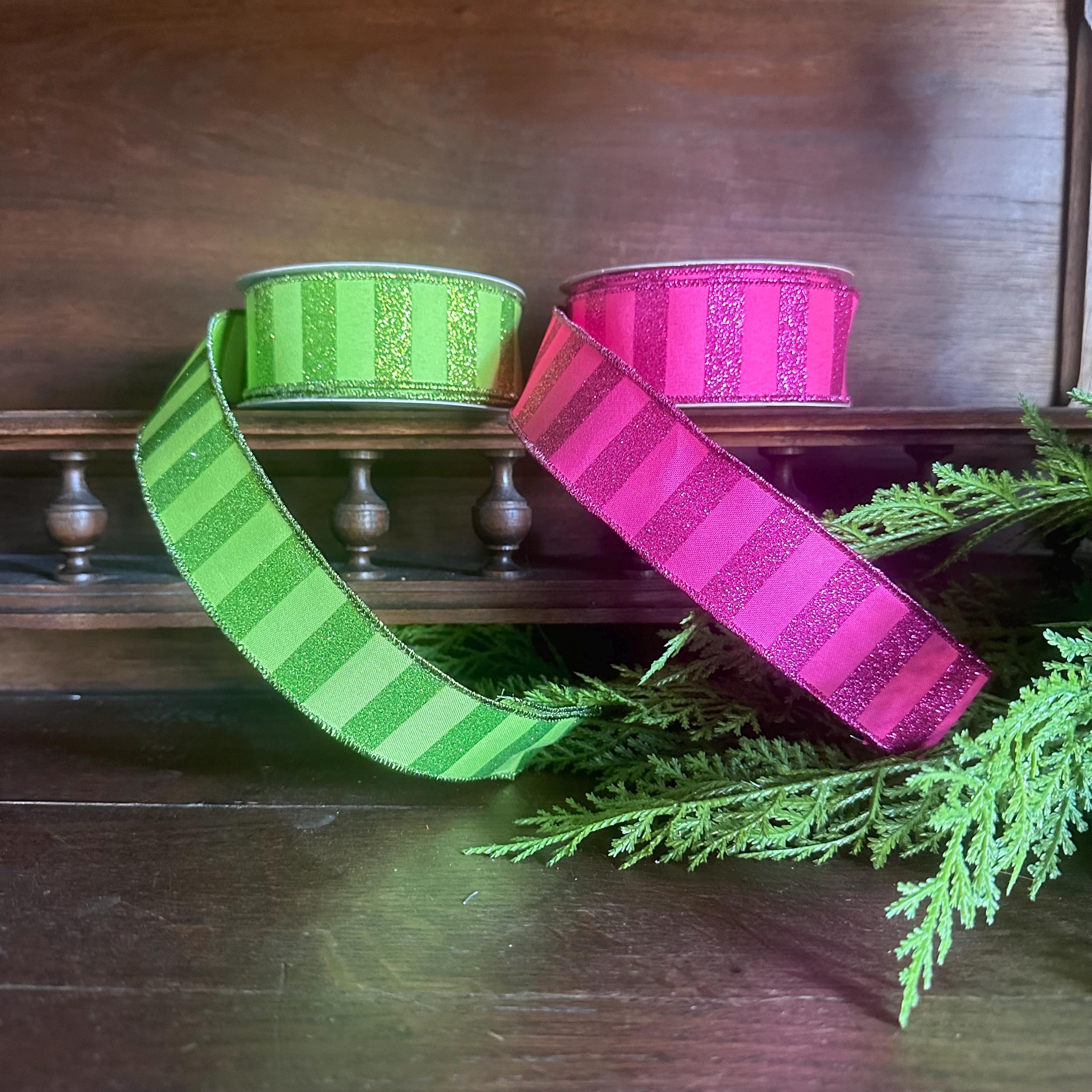 Wired Stripe Ribbon for Wreath Making Craft Supply for Bows Gift Wrap Party Decor Halloween Ribbon Fall Ribbon Summer Ribbon