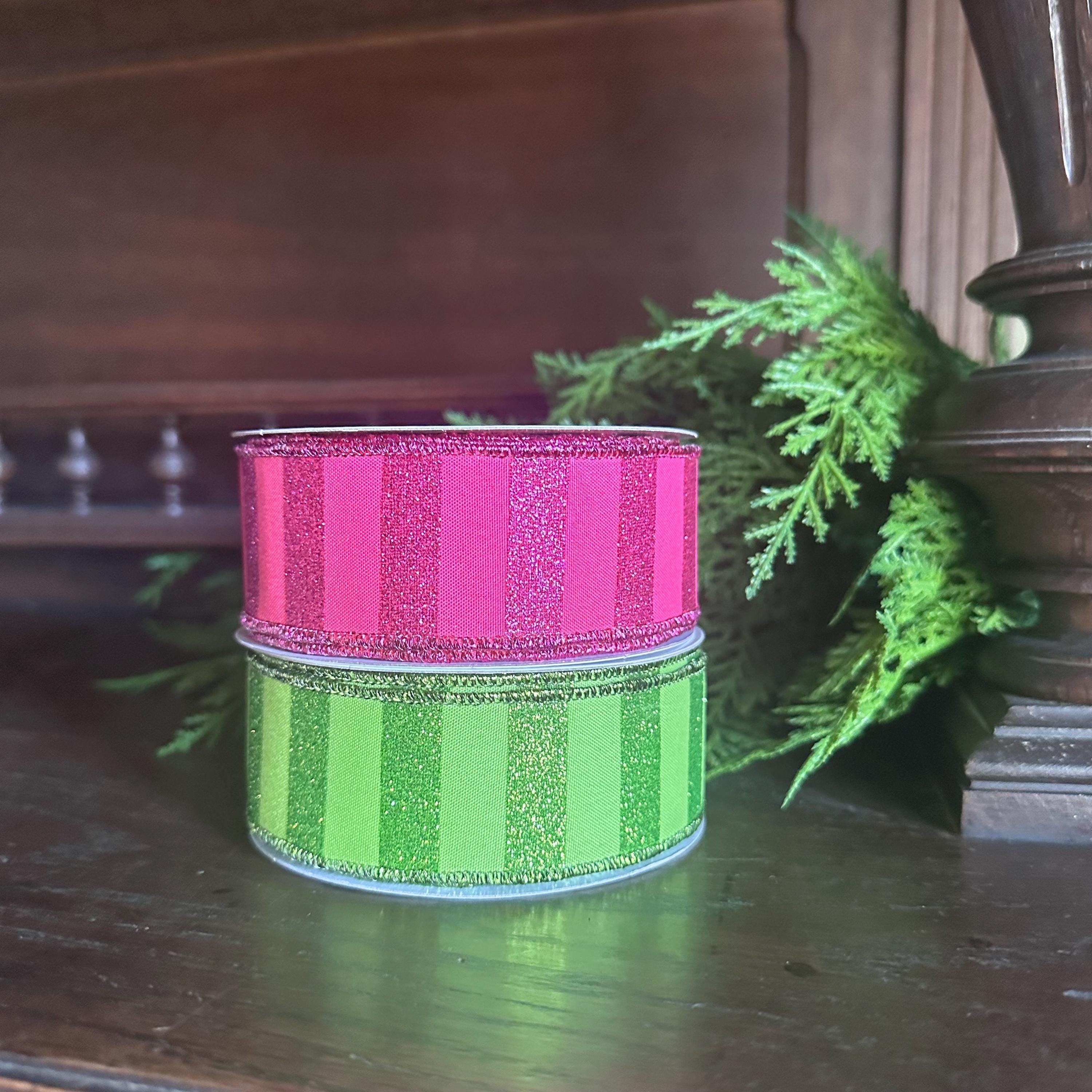 Wired Stripe Ribbon for Wreath Making Craft Supply for Bows Gift Wrap Party Decor Halloween Ribbon Fall Ribbon Summer Ribbon