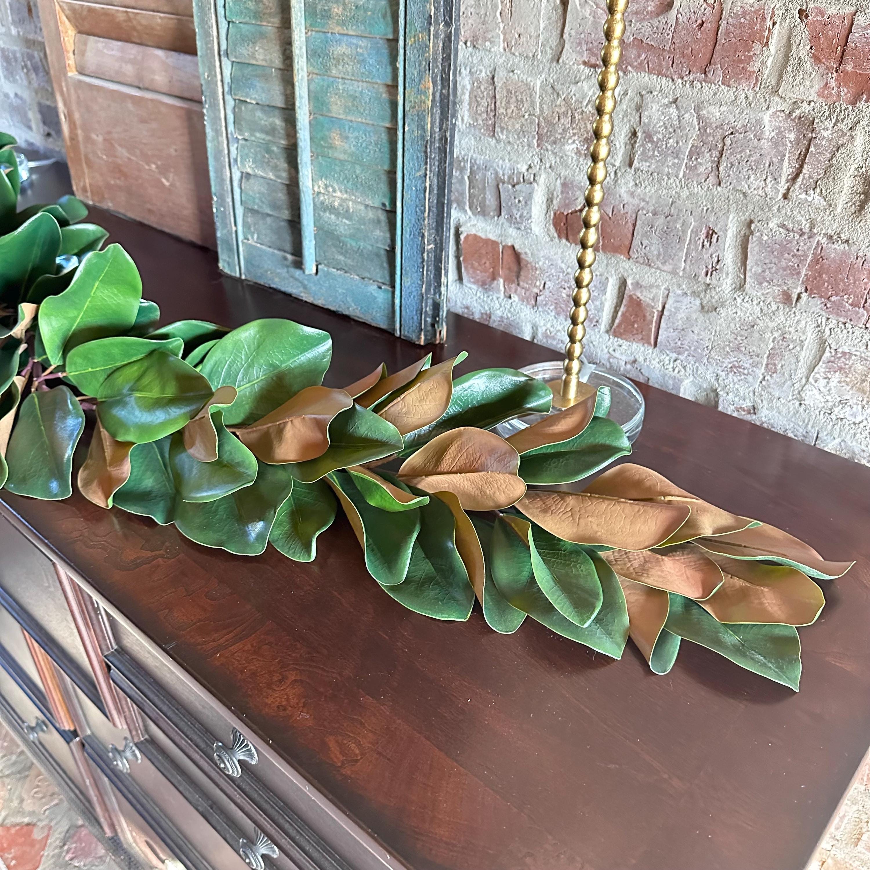 Magnolia Garland Artificial Greenery Realistic Magnolia Leaves for Wedding Decor Christmas Greenery and Year Round Home Decor 60 inch