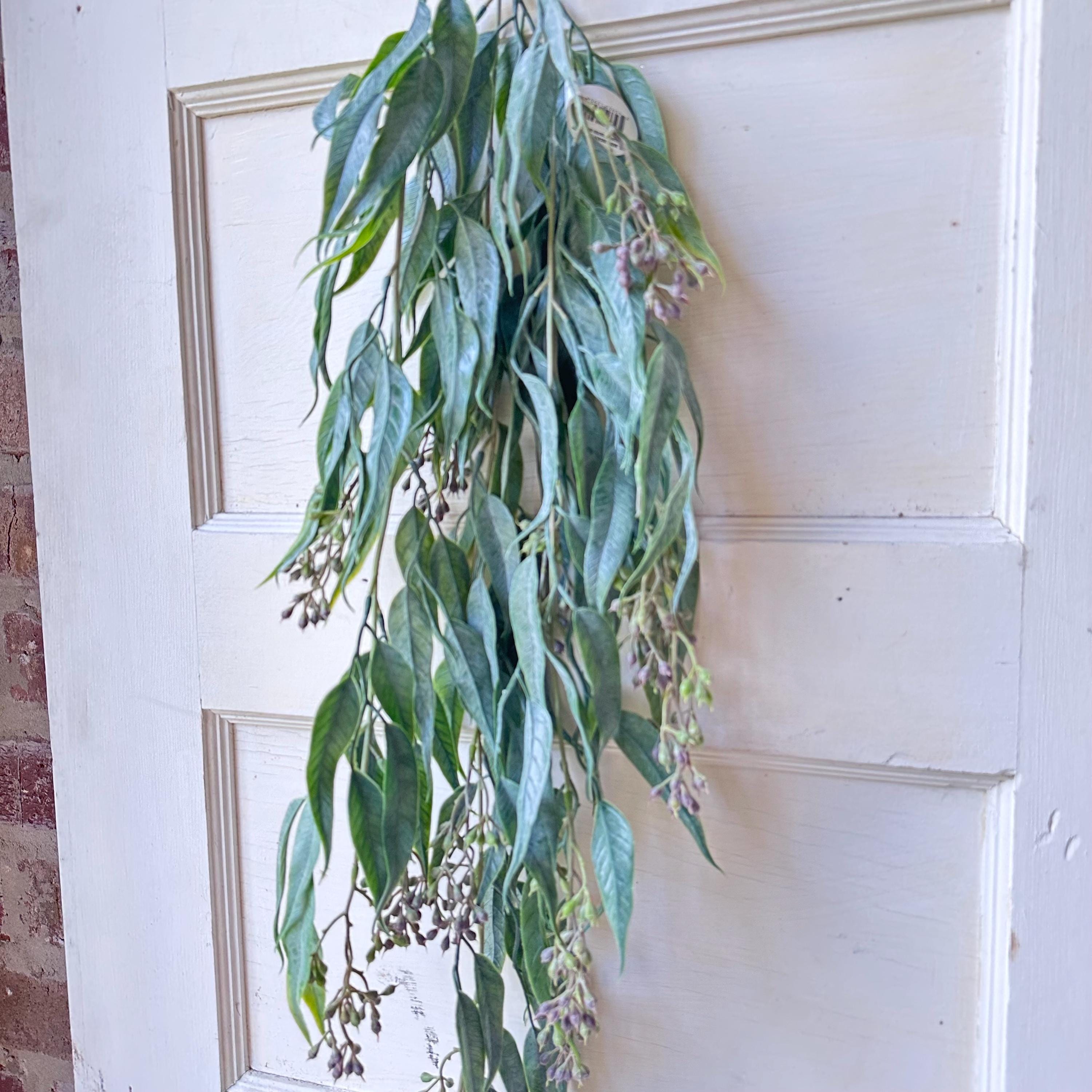 Hanging Seeded Eucalyptus Greenery Artificial Bush Fake Plant Shelf Decor Draping Trailing Faux Greenery for Bookcase Mantel or Basket
