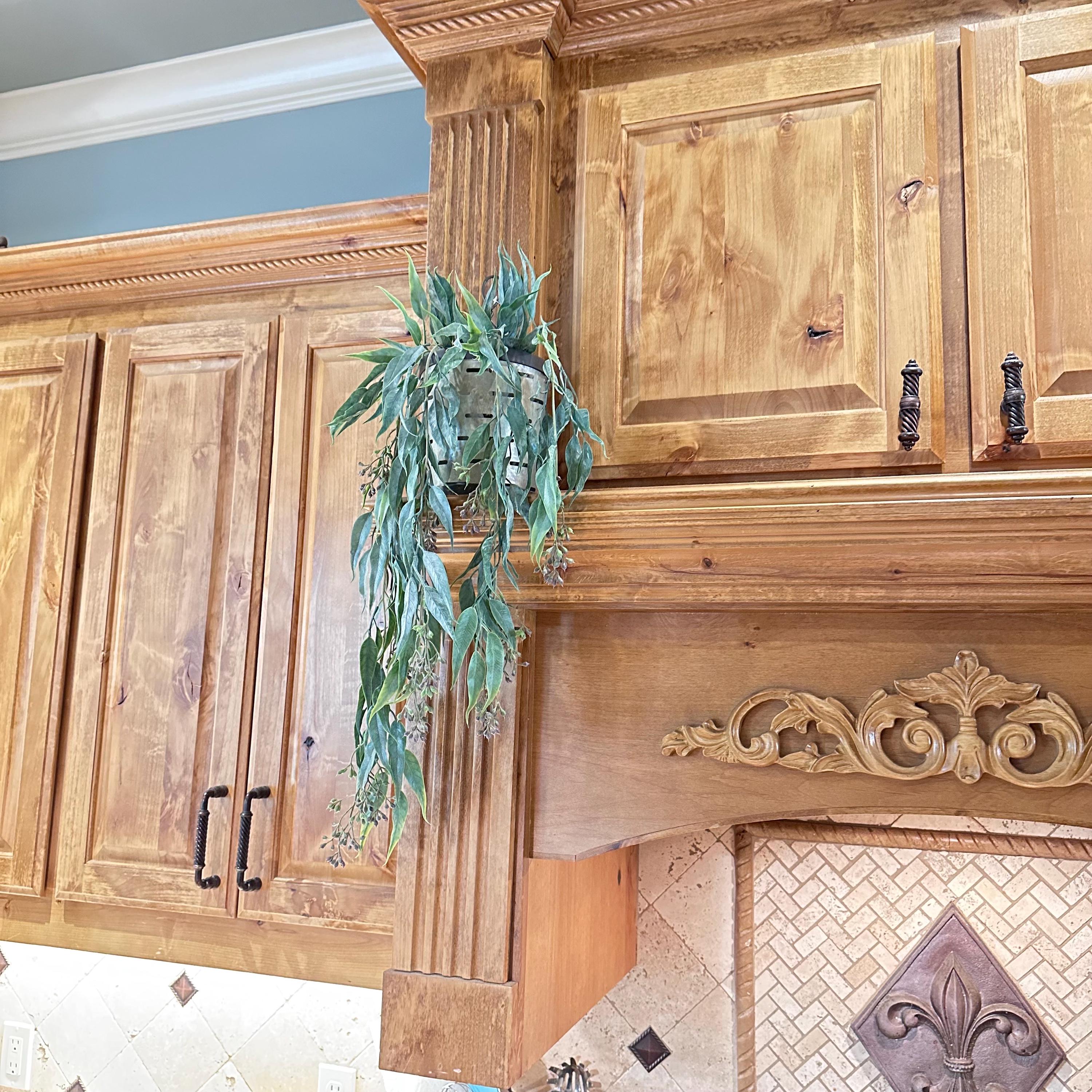 Hanging Seeded Eucalyptus Greenery Artificial Bush Fake Plant Shelf Decor Draping Trailing Faux Greenery for Bookcase Mantel or Basket