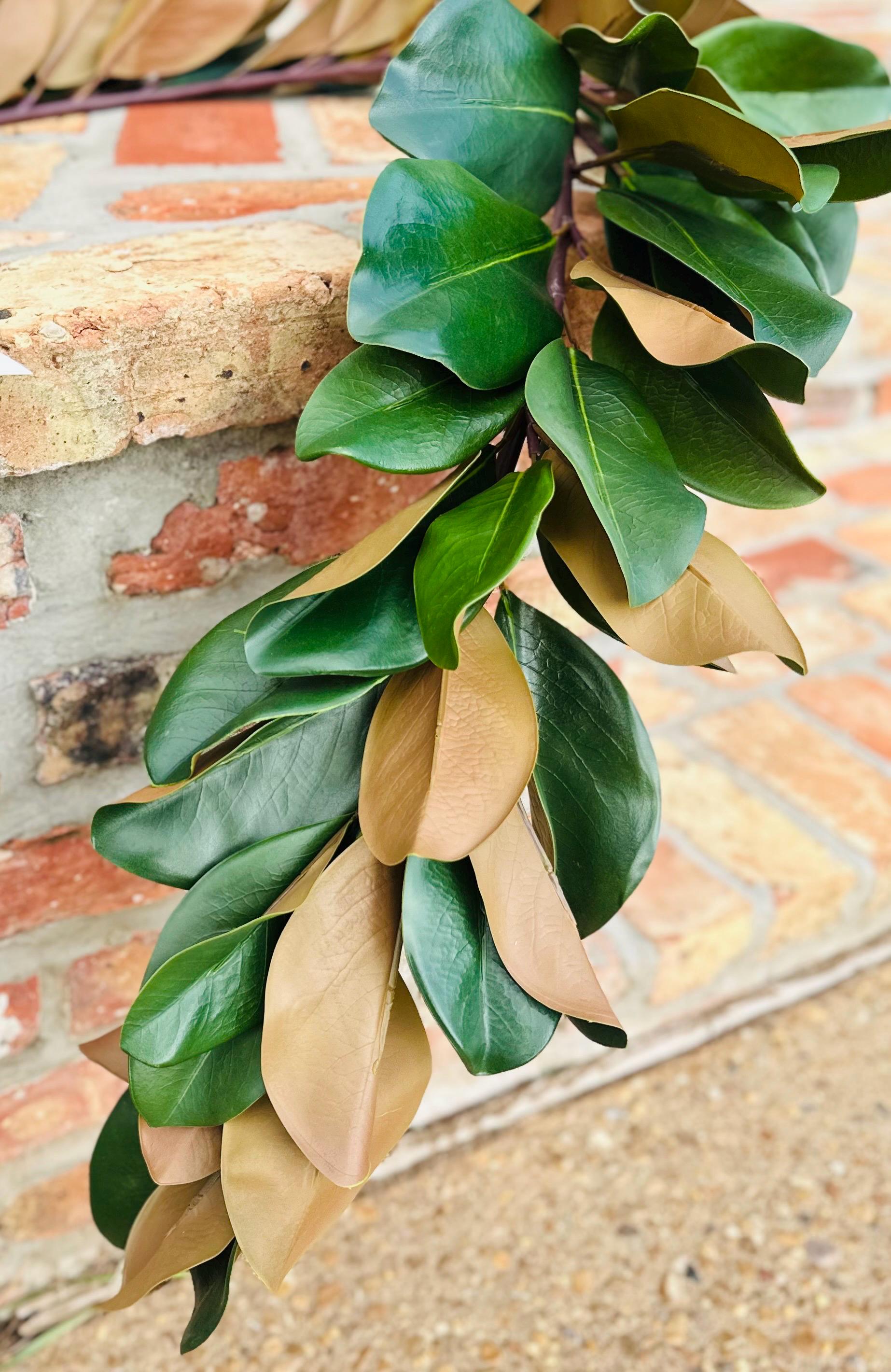 Magnolia Garland Artificial Greenery Realistic Magnolia Leaves for Wedding Decor Christmas Greenery and Year Round Home Decor 60 inch
