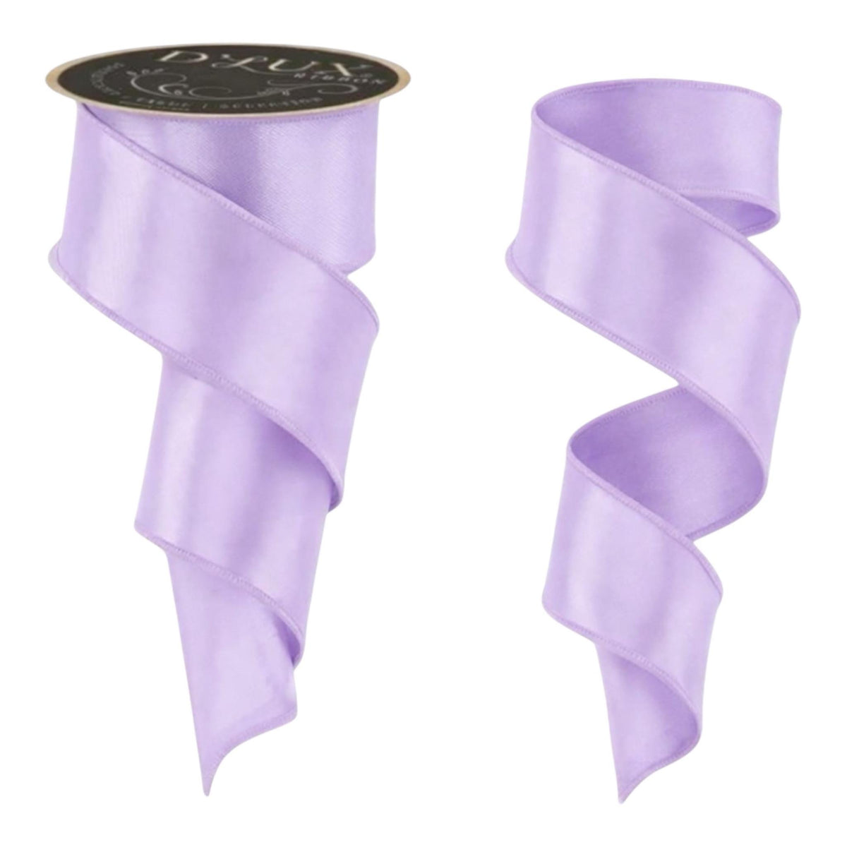 Lavender Satin Wired Ribbon Fused Back 1.5 Inch or 2.5 Inch Spring Summer Ribbon for Wreaths Bows Decor