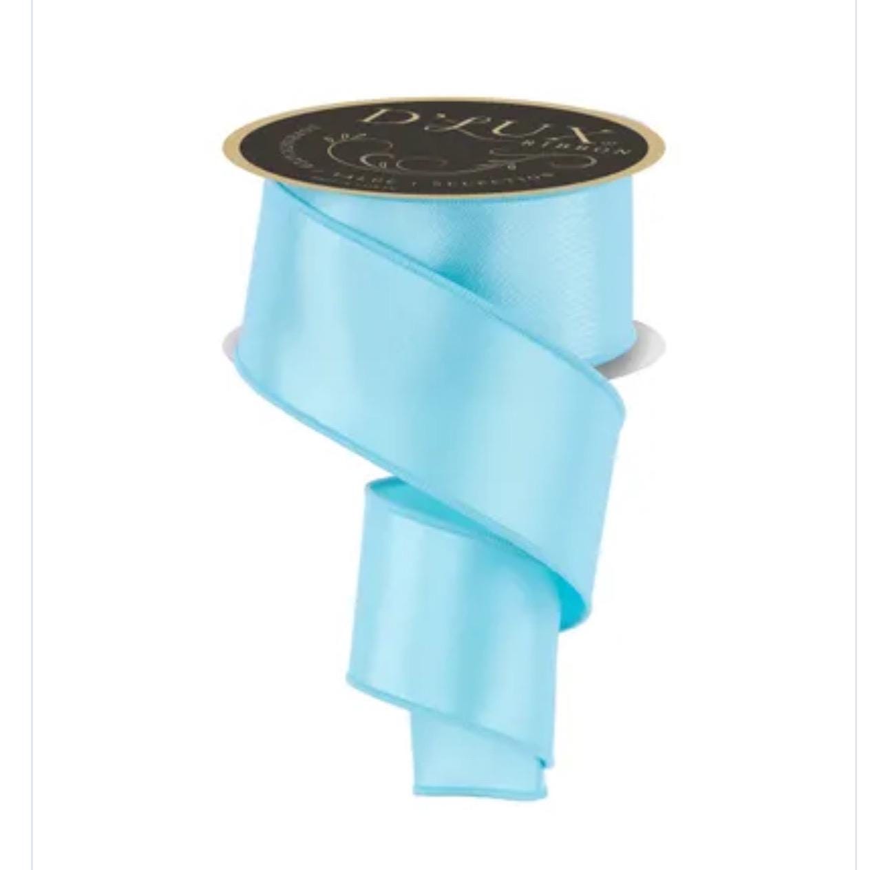 Light Blue Satin Wired Ribbon – Fused Edge Designer Ribbon