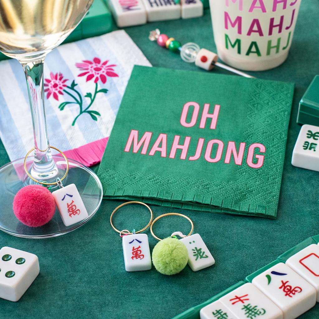 Oh Mahjong Beverage Napkins | 20ct Mahjong Party Supplies