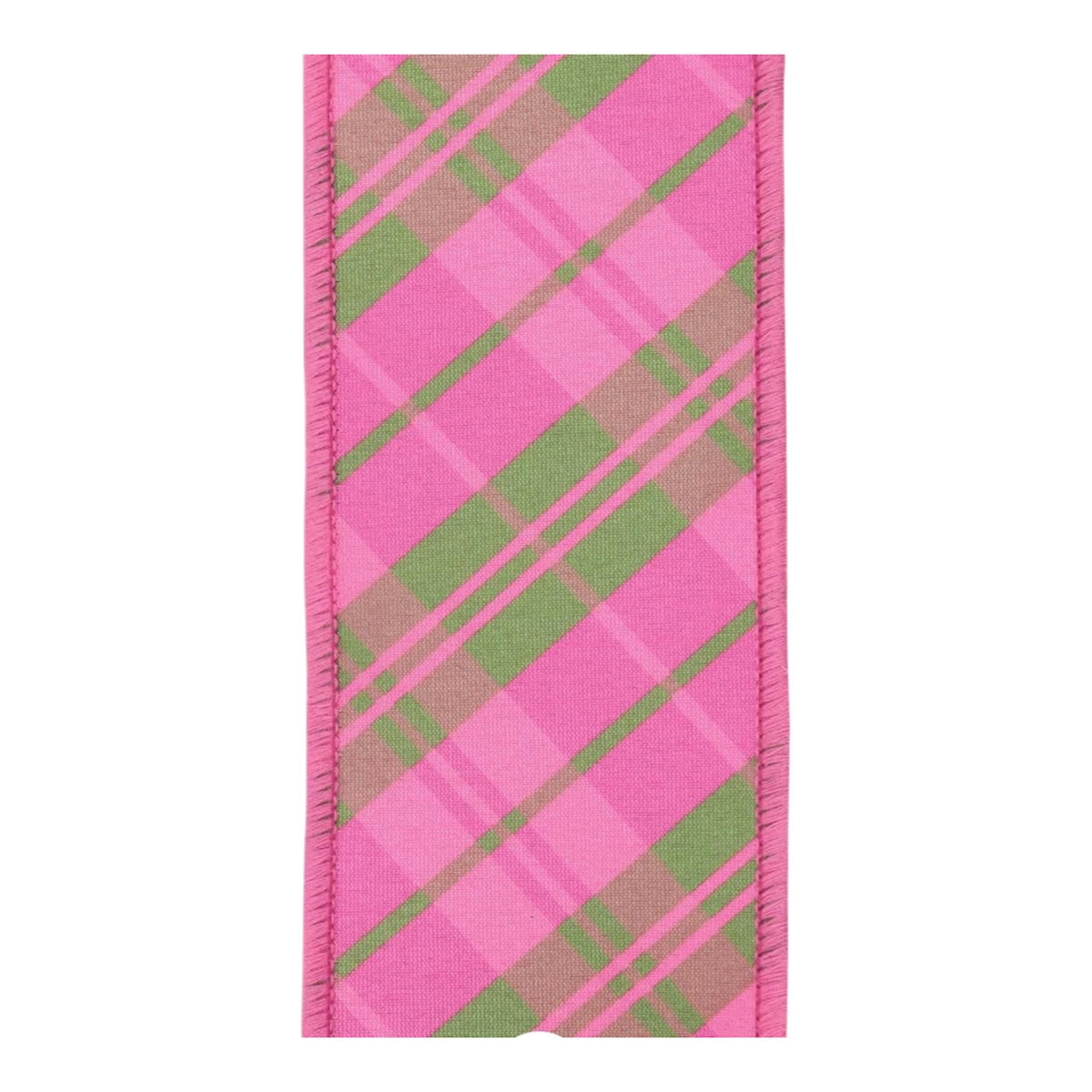 Pink Plaid Wired Ribbon for Wreath Making Designer Ribbon Bow Making Gift Wrapping Mahjong Decor 2.5 inch