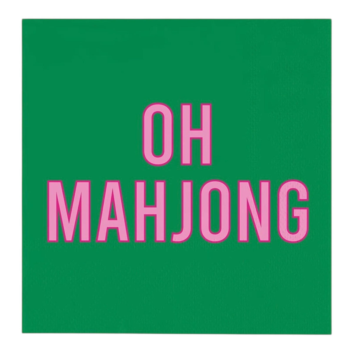 Mahjong Cocktail Napkins – Pink & Green Preppy Game Night Napkins