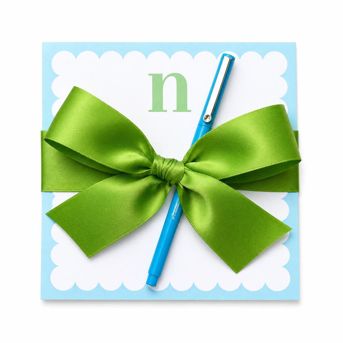 Monogram Notepad Gift Set with Pen Initial Stationery Gift Preppy Desk Gift Hostess Gift Teacher Gift Ready to Gift