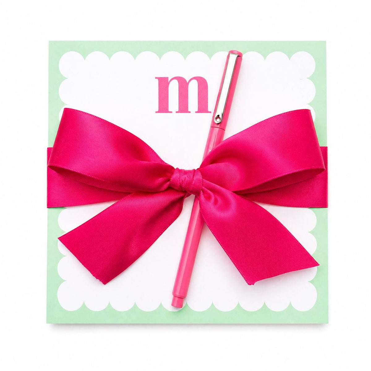 Monogram Notepad Gift Set with Pen Initial Stationery Gift Preppy Desk Gift Hostess Gift Teacher Gift Ready to Gift