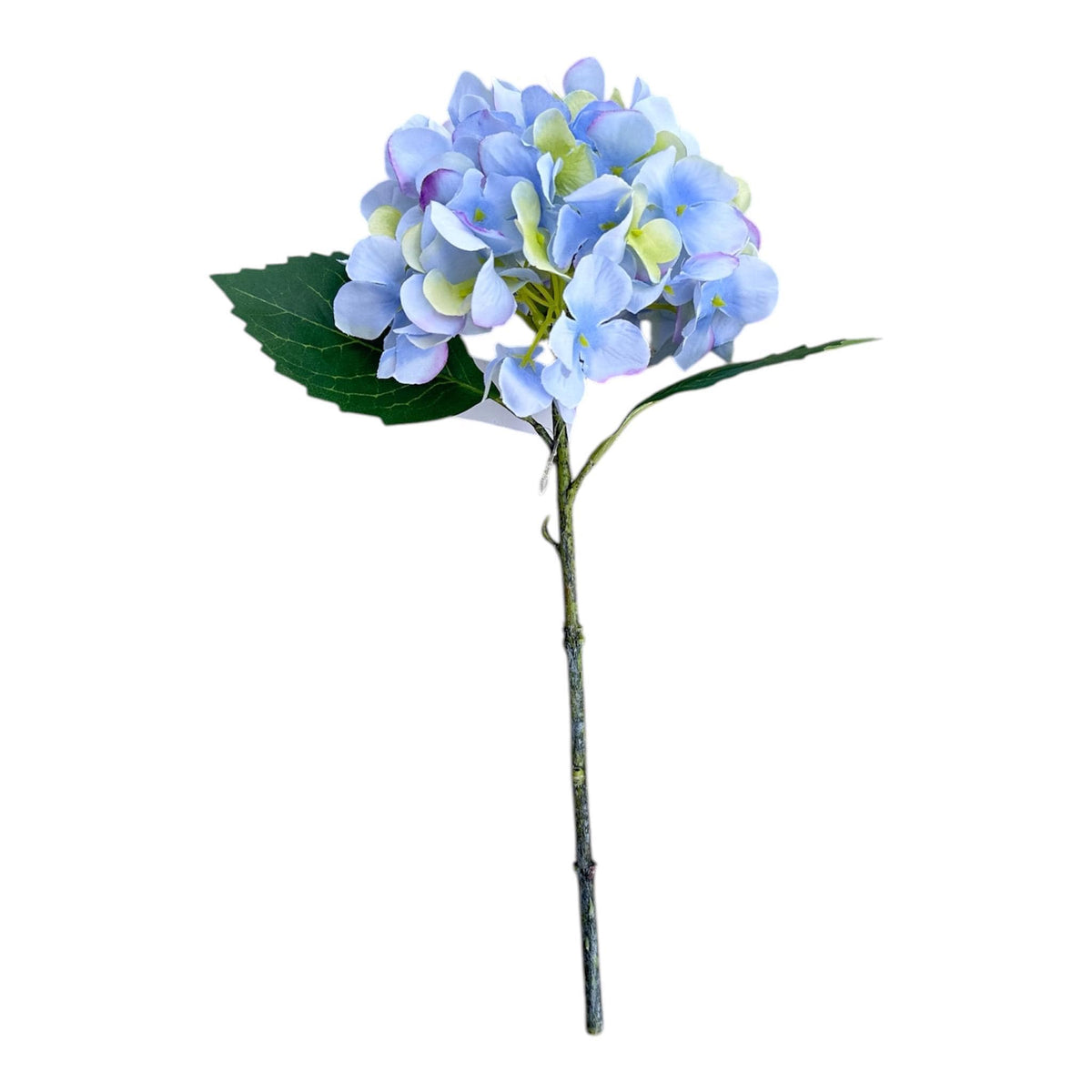 18” Faux Hydrangea Flower Stem | White or Blue Artificial Floral