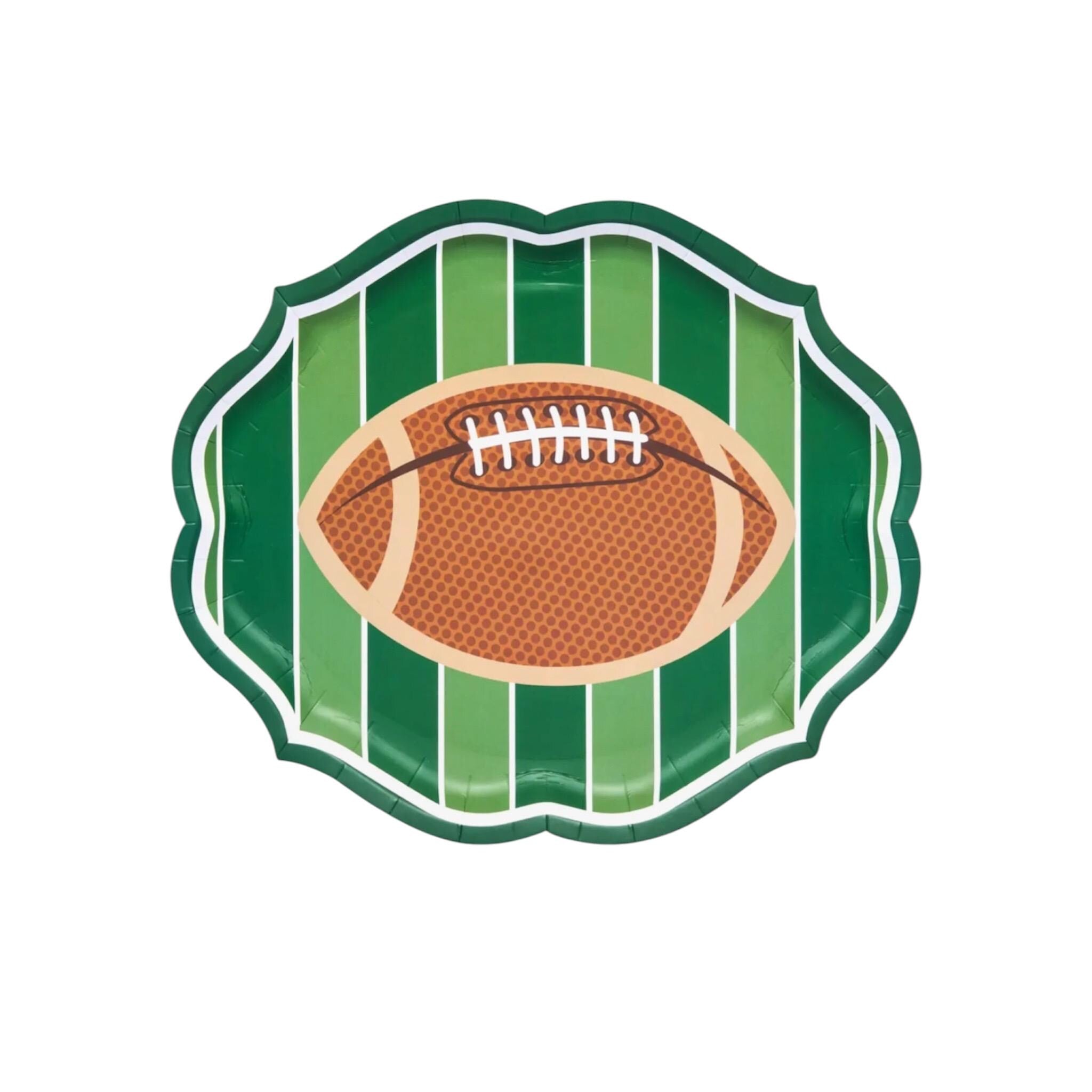 Football Shaped Paper Plates Set of 16 | Game Day Party Plates for Tailgates & Football Parties