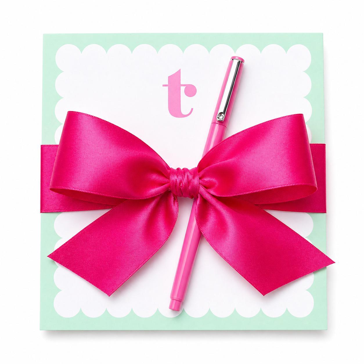 Personalized Notepad Gift Set with Signature Ribbon Bow