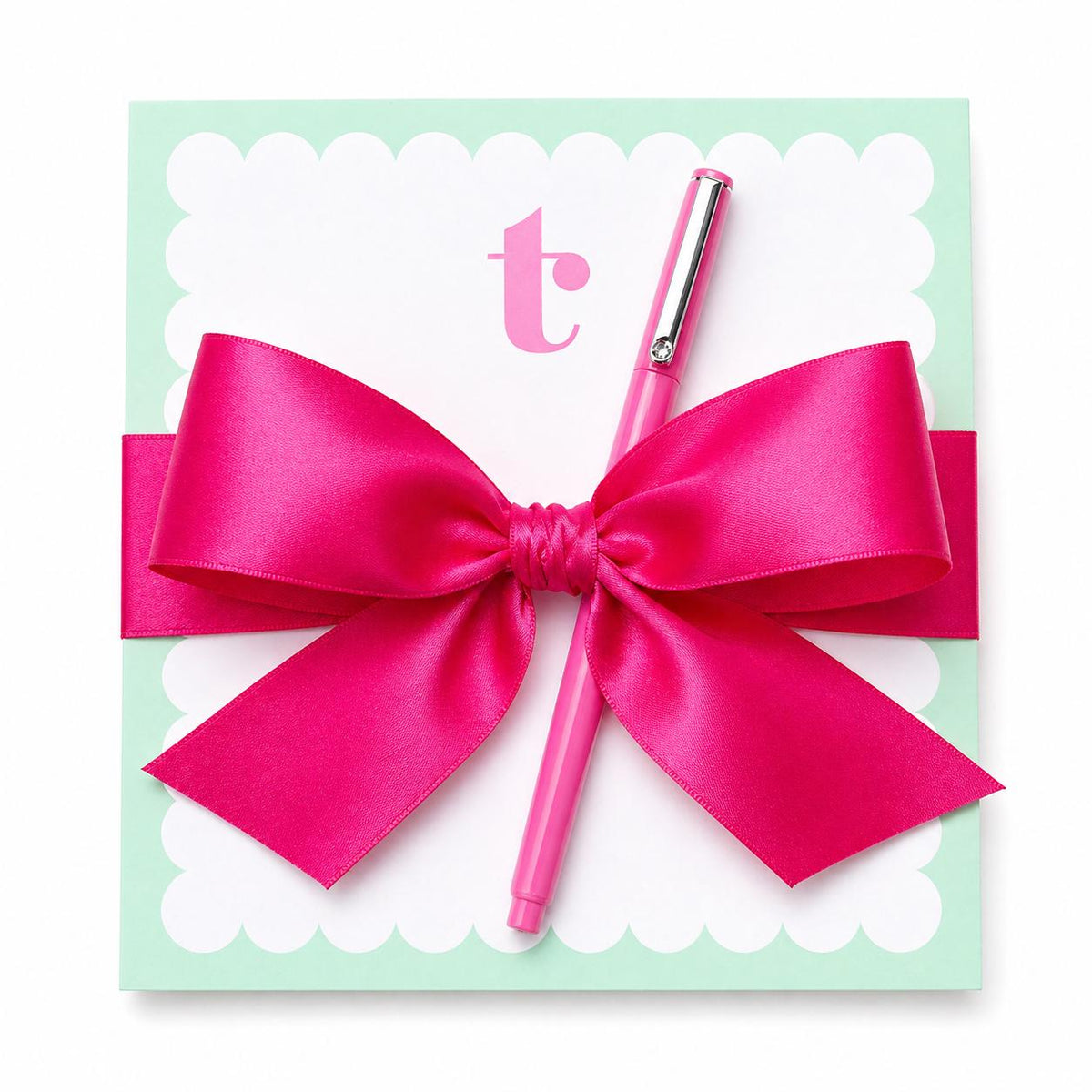Monogram Notepad Gift Set with Pen Initial Stationery Gift Preppy Desk Gift Hostess Gift Teacher Gift Ready to Gift