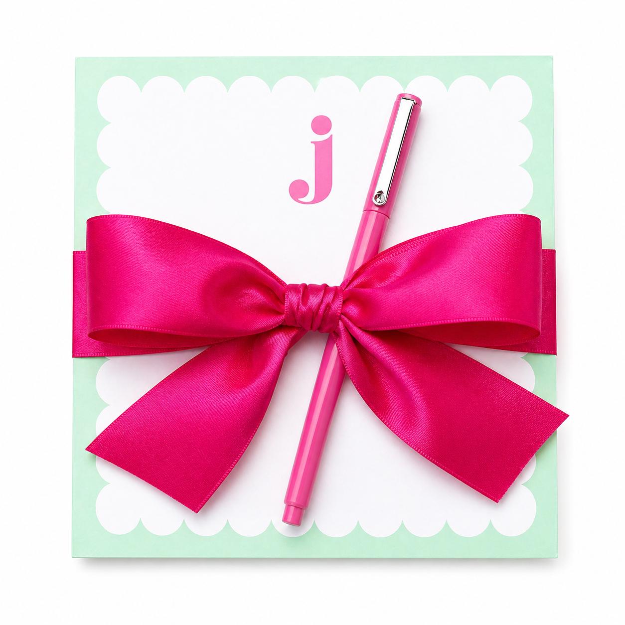 Personalized Notepad Gift Set with Signature Ribbon Bow