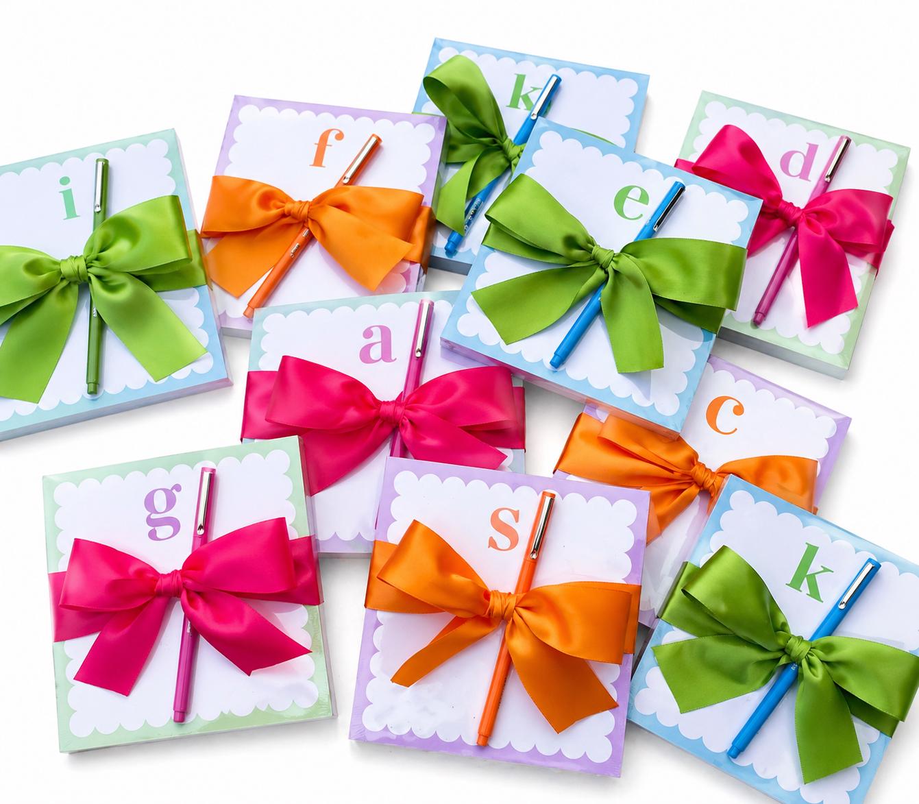 Personalized Notepad Gift Set with Signature Ribbon Bow