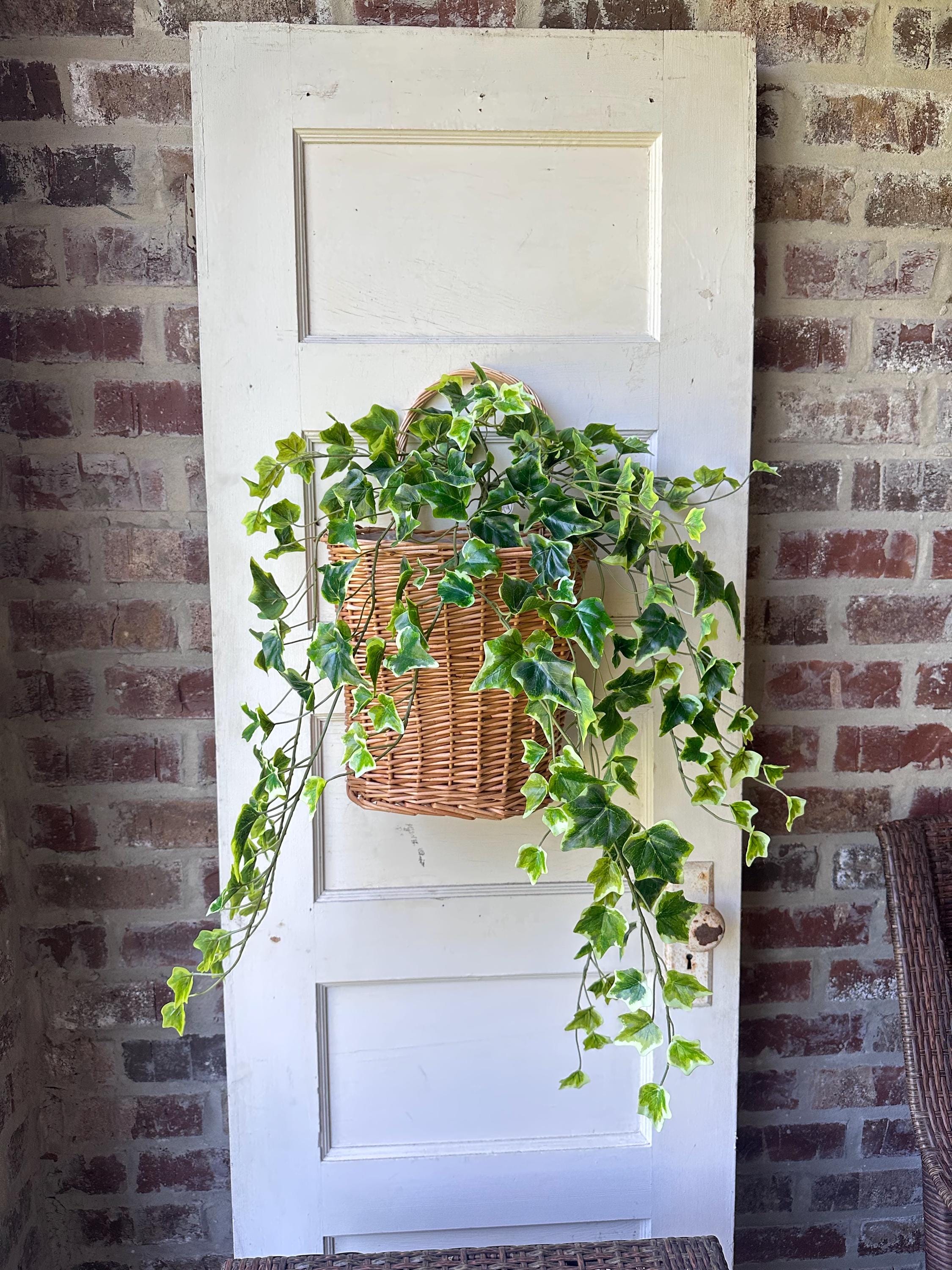 Variegated Ivy Bush Real Touch Faux Greenery Trailing Ivy Stem Front Door Basket Decor Indoor Greenery