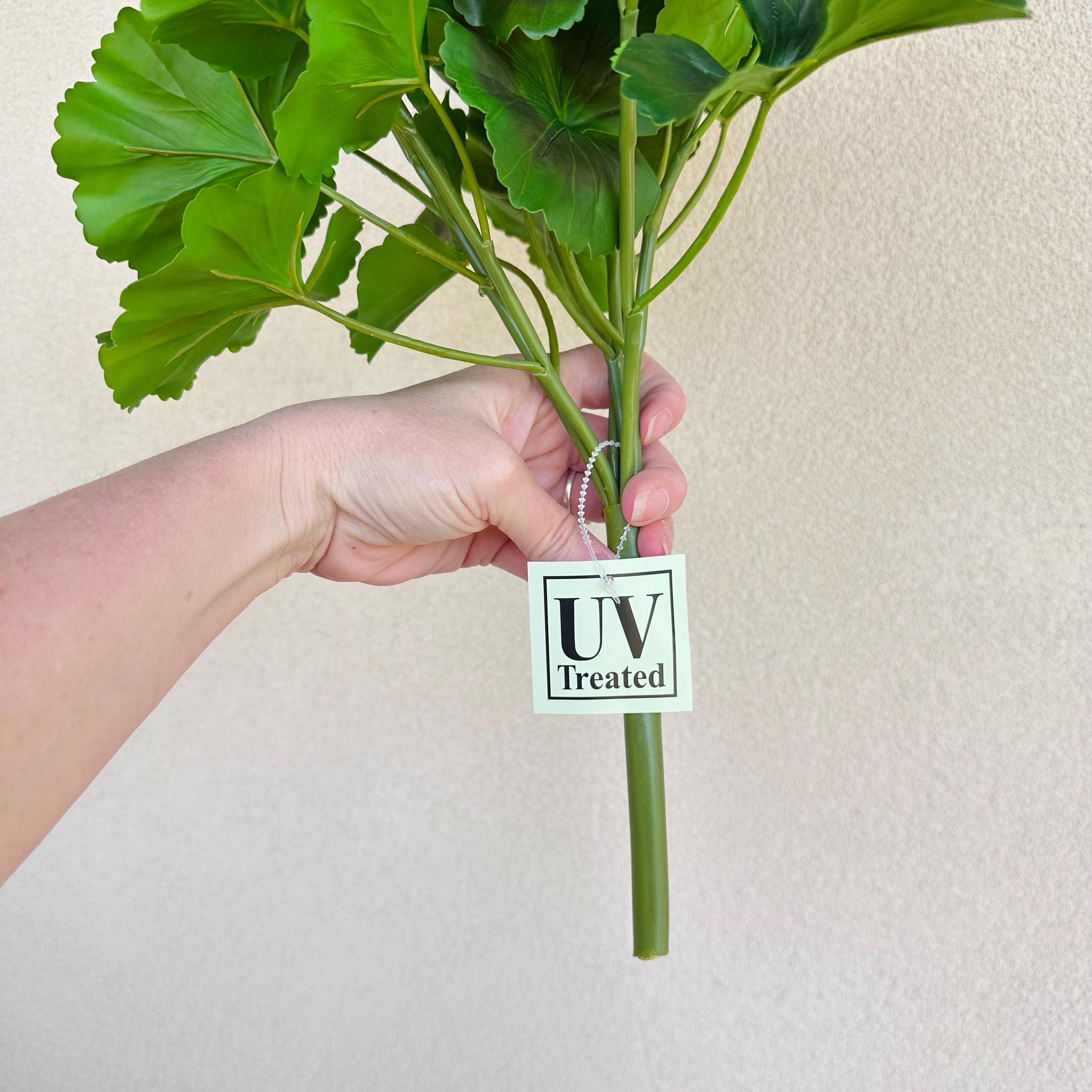 UV Faux Geranium Bush & Stem | Outdoor Artificial Geranium Flowers for Planters, Front Porch Pots & Outdoor Decor