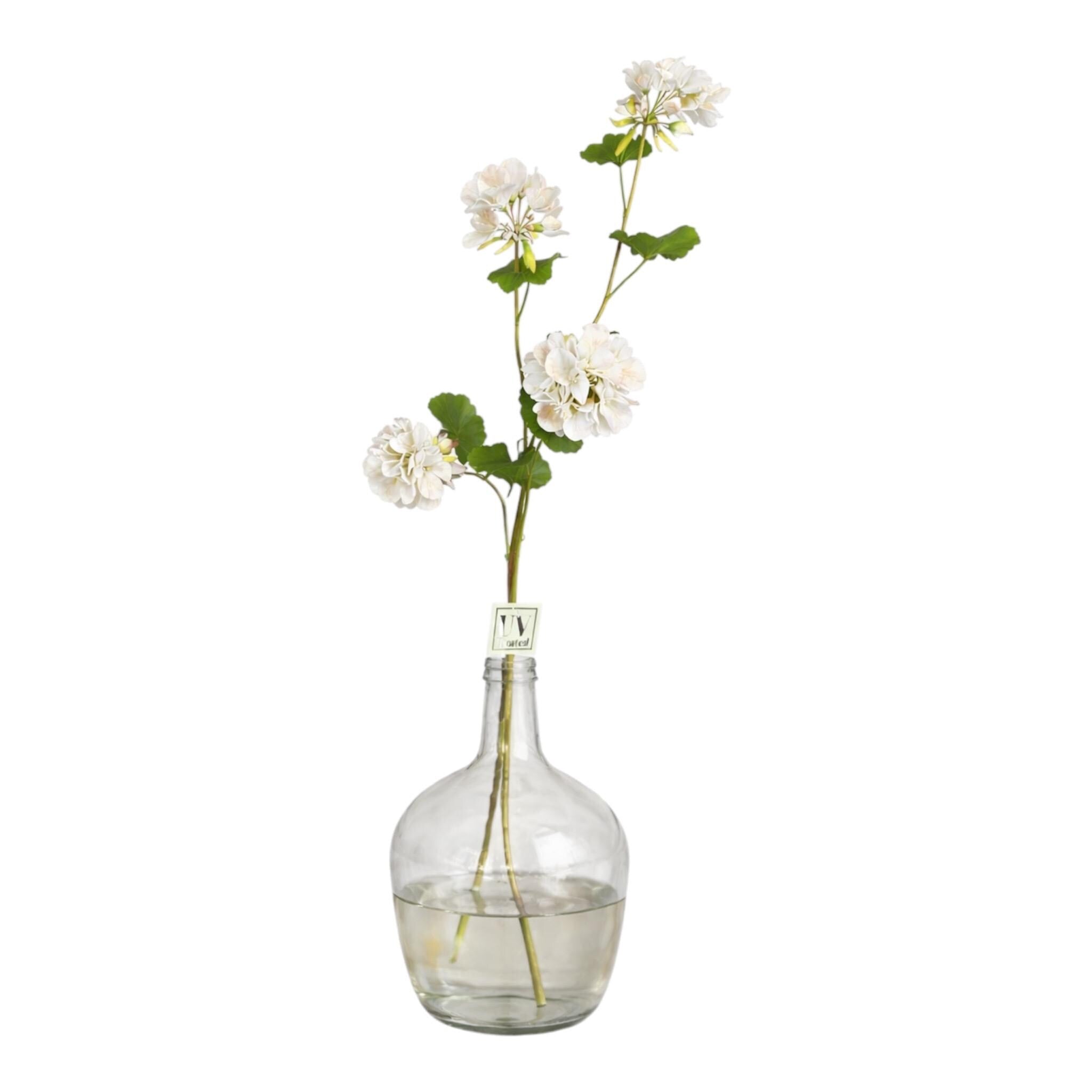 UV Faux Geranium Bush & Stem | Outdoor Artificial Geranium Flowers for Planters, Front Porch Pots & Outdoor Decor