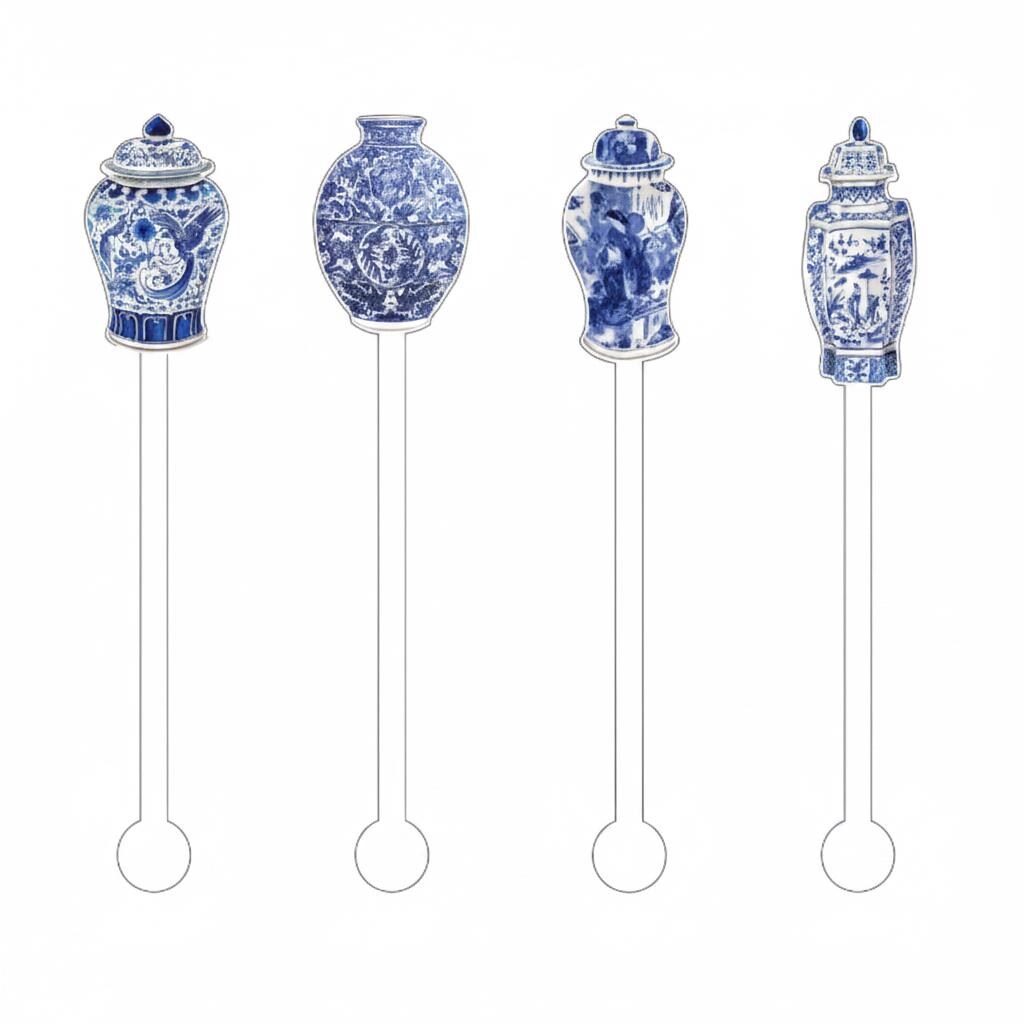 Ginger Jar Stir Sticks White Background Square