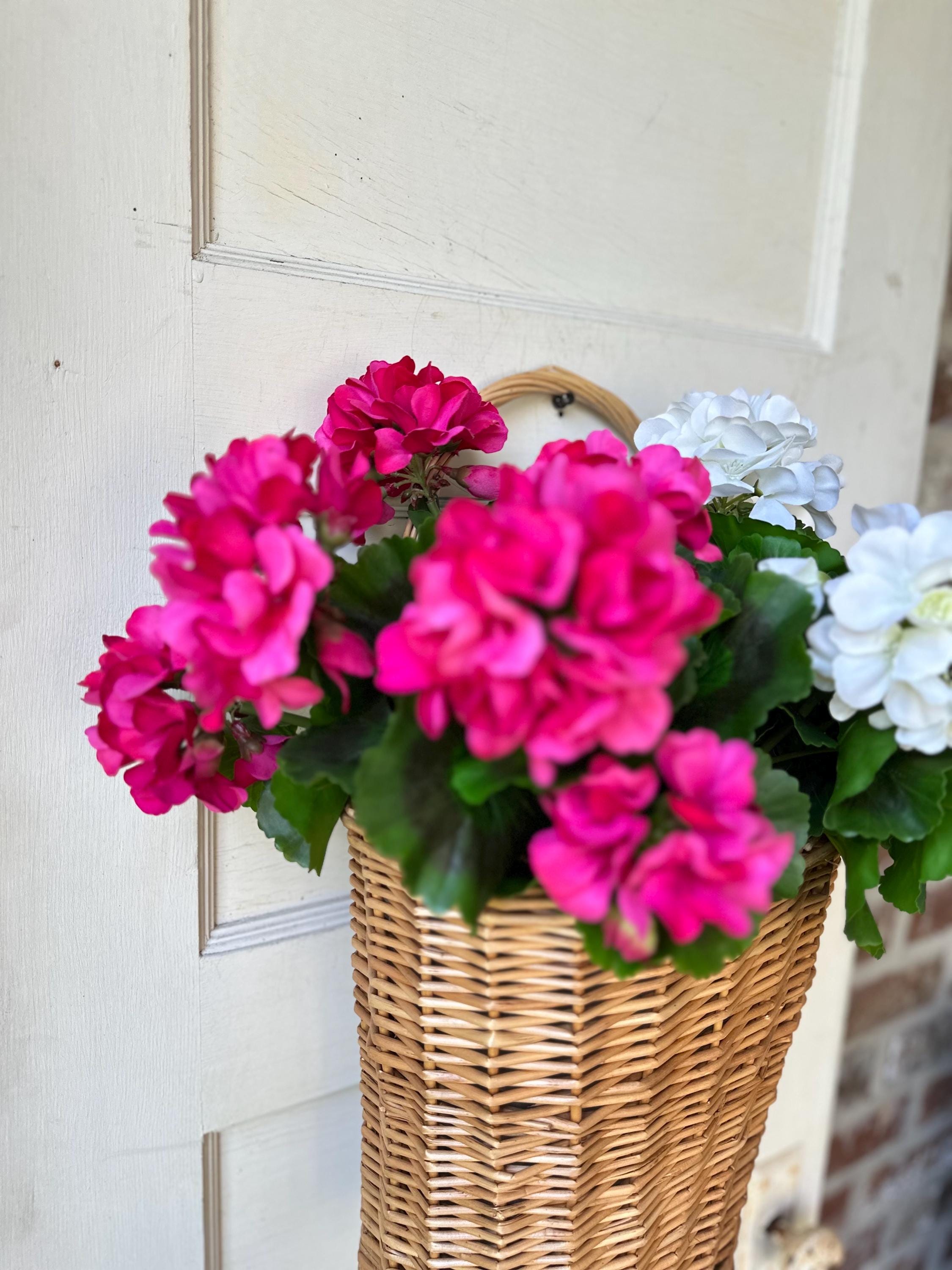 UV Faux Geranium Bush & Stem | Outdoor Artificial Geranium Flowers for Planters, Front Porch Pots & Outdoor Decor