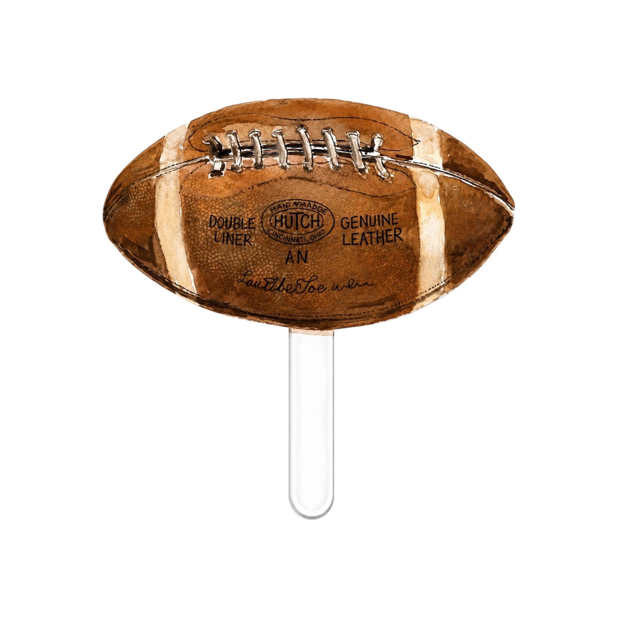 Vintage Football Acrylic Cake Topper | Game Day Party Decor