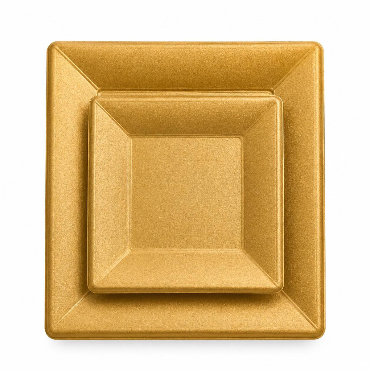 Gold Square Disposable Plate Set – Dinner & Dessert Plates for Weddings & Parties