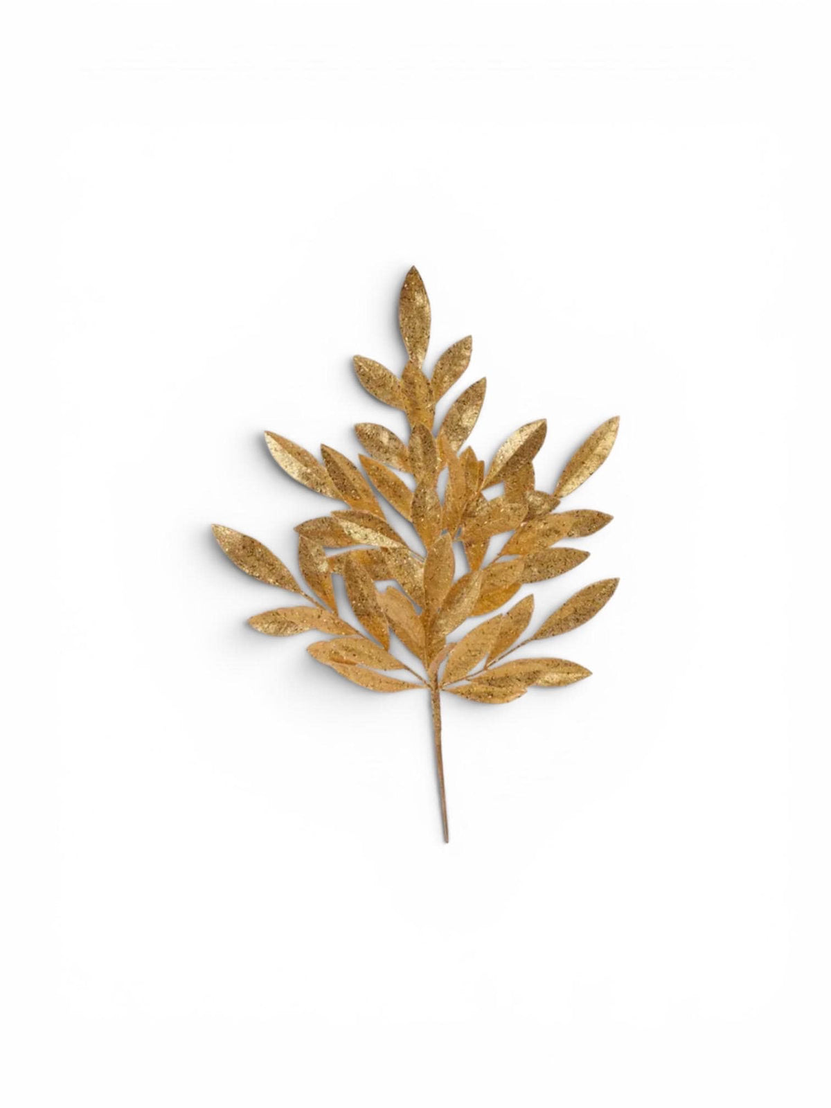 Gold Glitter Bay Leaf Spray | Christmas Tree & Holiday Decor