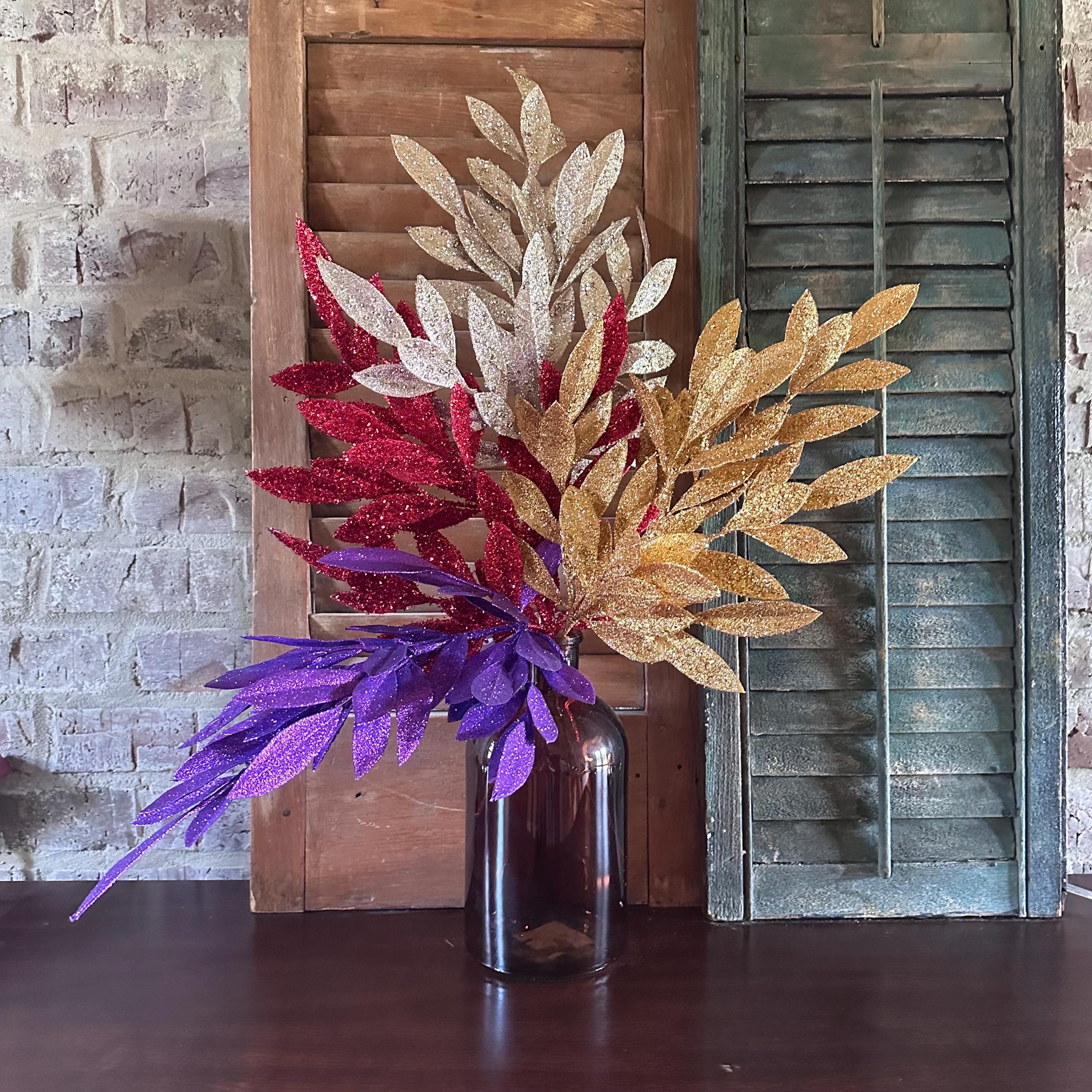 Purple Bay Leaf Spray 23"L