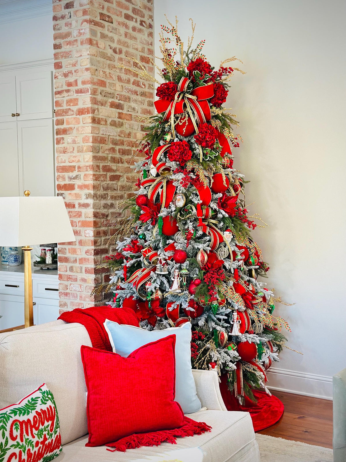 Red Velvet Christmas Ribbon | Gold Backed Wired Designer Ribbon