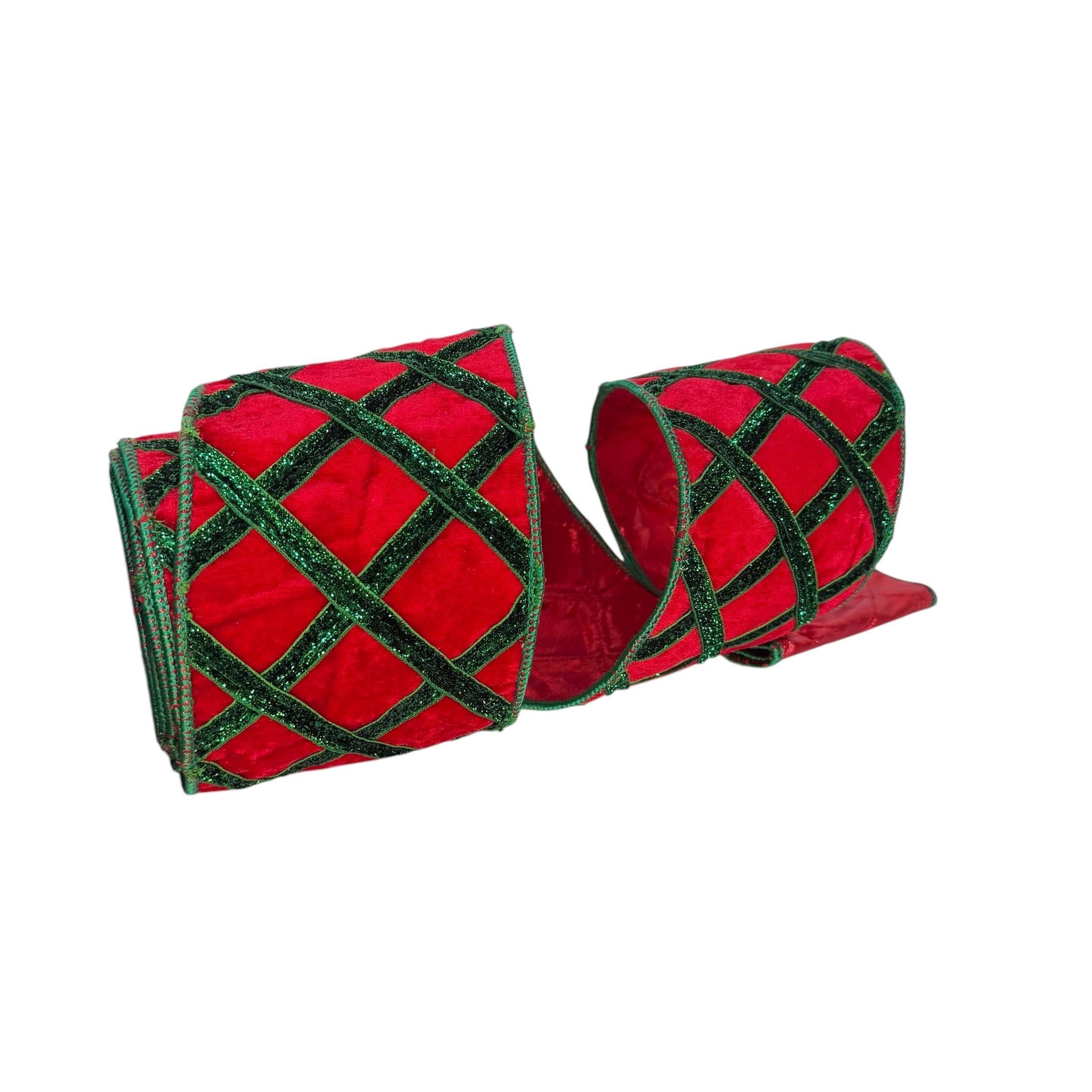 Red Velvet Ribbon Christmas Ribbon Luxury Ribbon Holiday Wreath Making Supply Craft Material Gift Wrap Bow Tree Decoration Christmas Tree