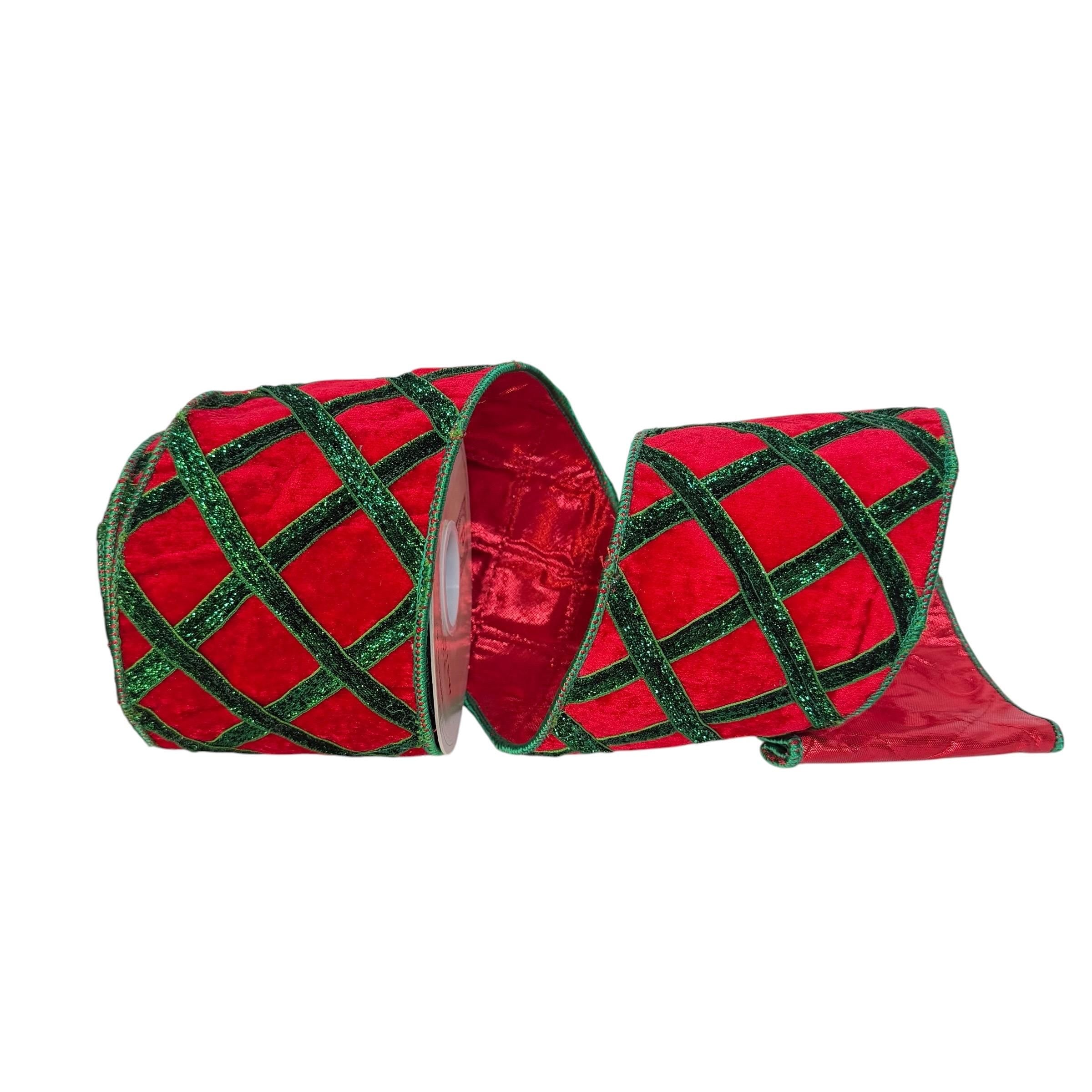 Red Velvet Ribbon Christmas Ribbon Luxury Ribbon Holiday Wreath Making Supply Craft Material Gift Wrap Bow Tree Decoration Christmas Tree