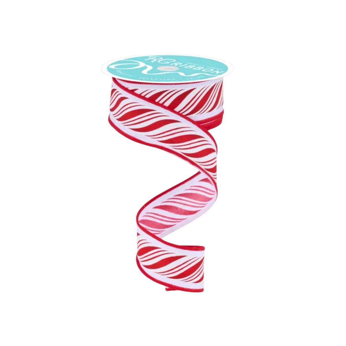 Candy Cane Christmas Ribbon Red White Peppermint Wired Ribbon for Wreaths Bows & Christmas Trees