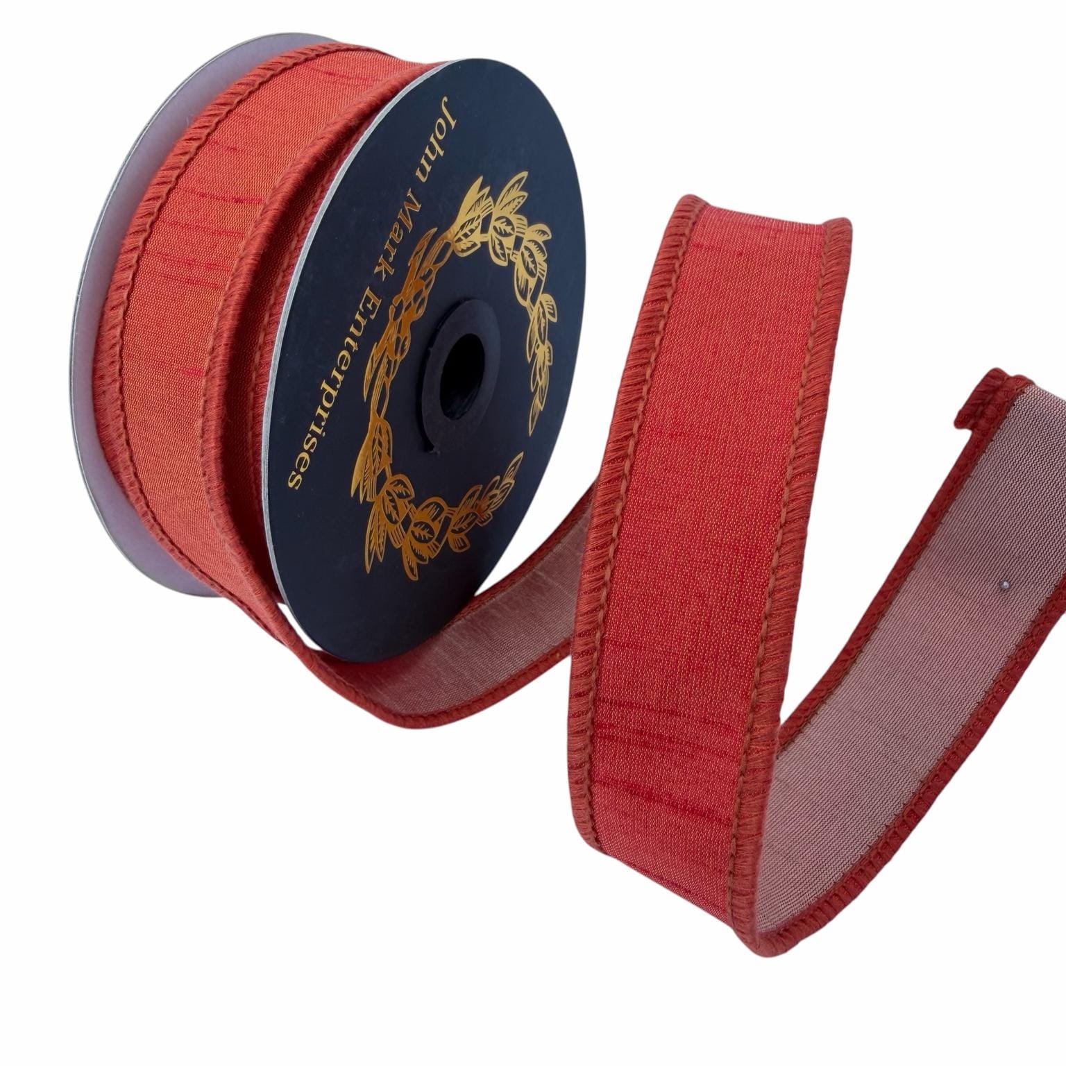 Orange Wired Ribbon, Fall Ribbon, Designer Ribbon, Wreath Ribbon, Bow Making Ribbon, John Mark Ribbon, High Quality ribbon