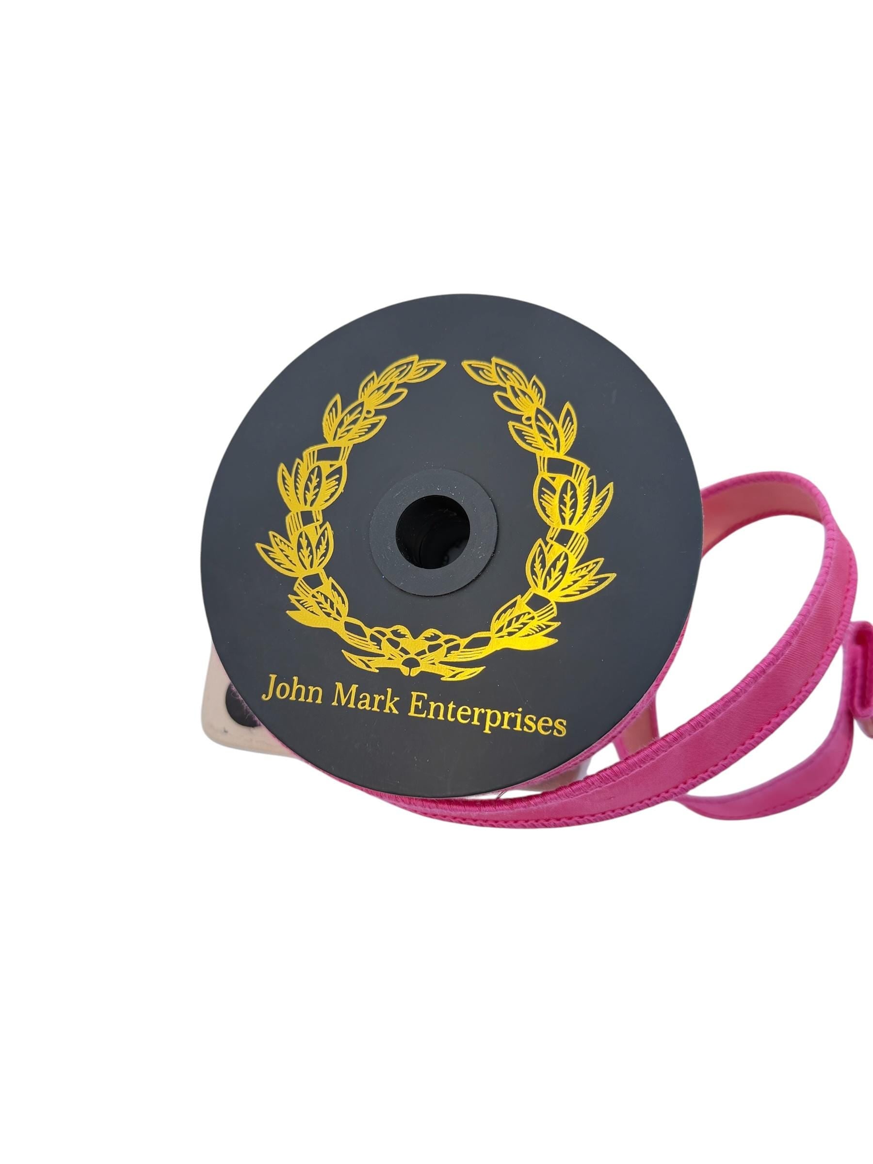John Mark Pink Taffeta Wired Ribbon Luxury Designer Ribbon for Wreaths Bows Floral Design Gift Wrapping