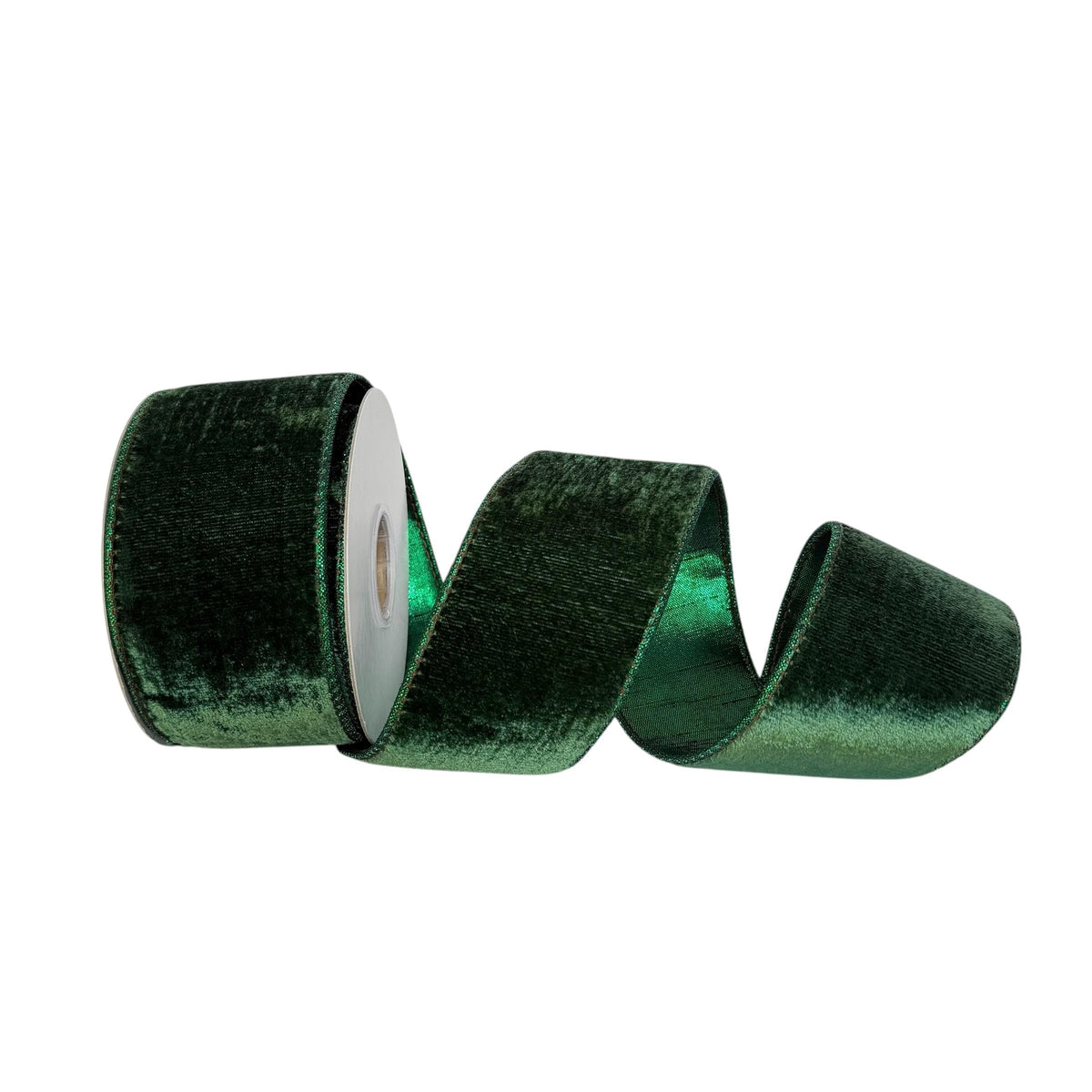 Green Velvet Christmas Ribbon, Wired Ribbon, Luxury Wreath Ribbon for Christmas Tree Decor, Holiday Ribbon